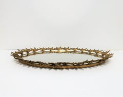 Italienisches Messing und Spiegel Oval Vanity Tray