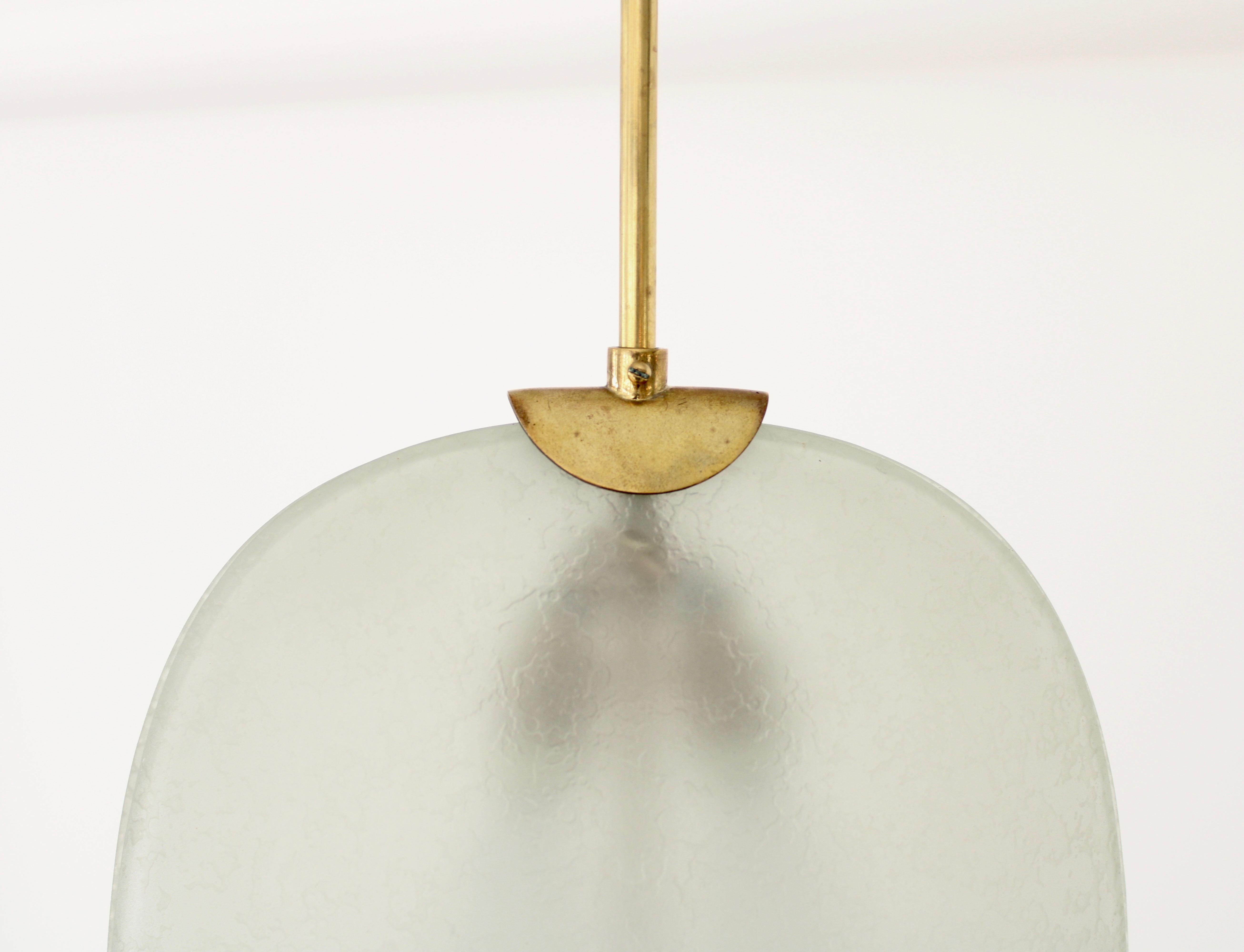 Pietro Chiesa for Fontana Arte Italian Brass and Glass Pendant Chandelier  1