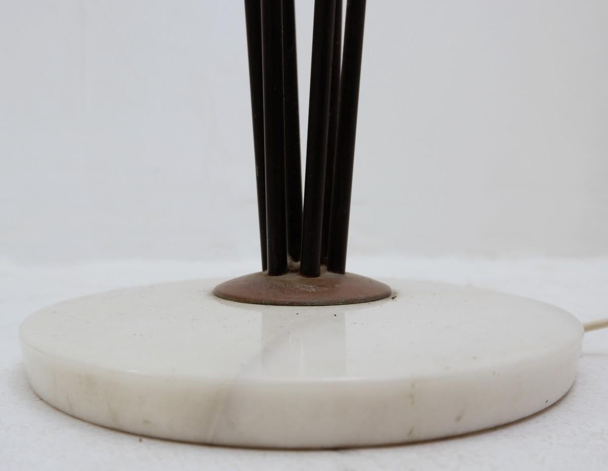 Italian Brass and Glass Six Globes Floor Lamp Stilnovo Style For Sale 3