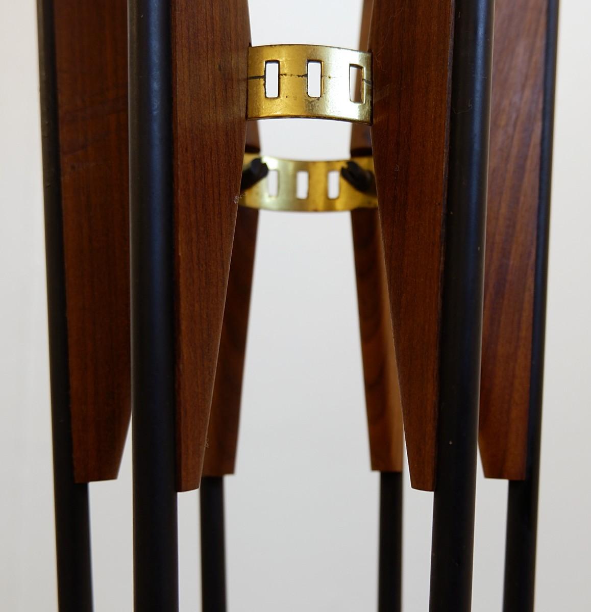 Italian Brass and Glass Six Globes Floor Lamp Stilnovo Style For Sale 4