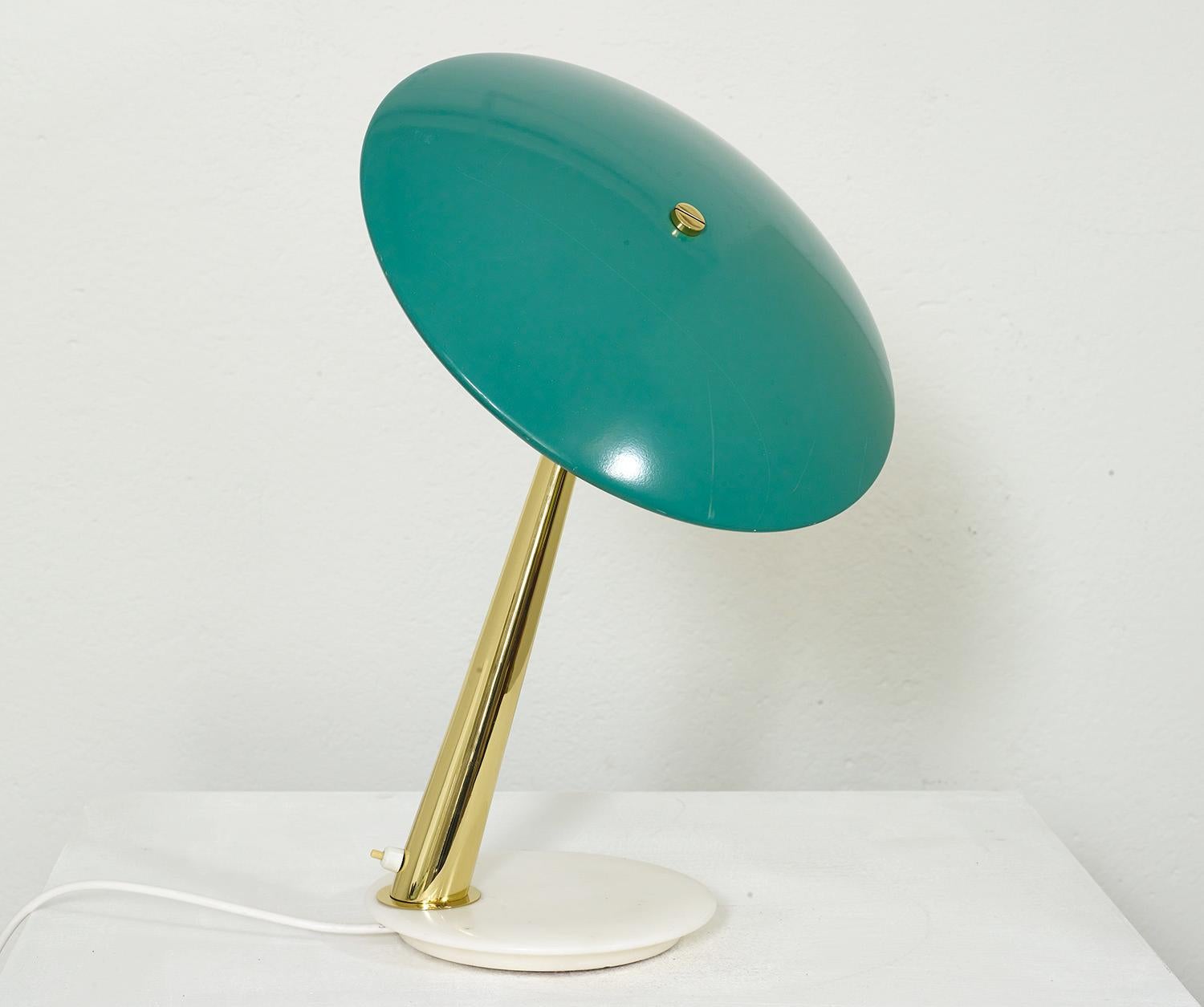 Italian Brass and Glass Table Lamp by Giuseppe Ostuni for Oluce, 1950 4