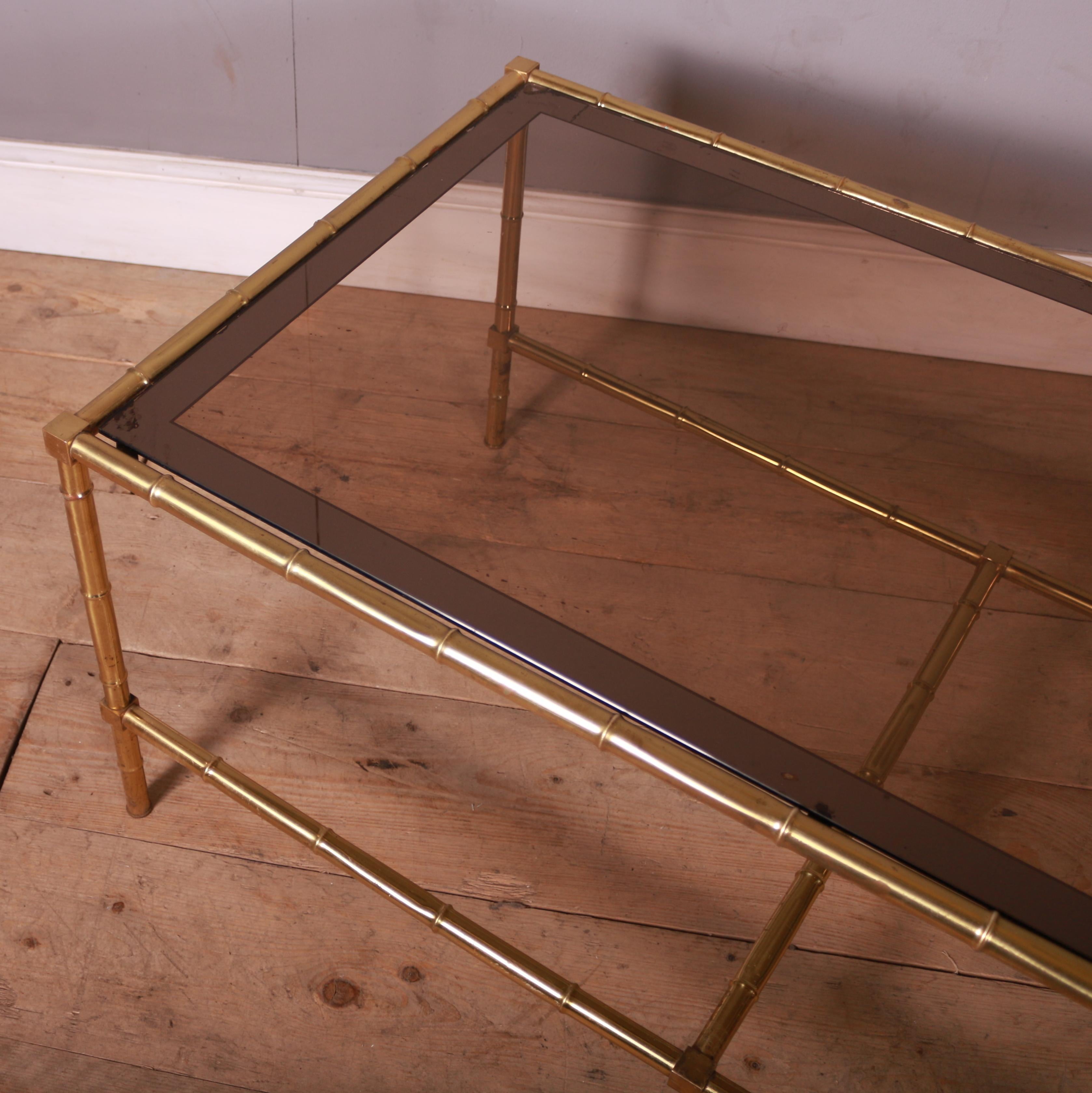 Italian Brass and Glass Tables For Sale 7