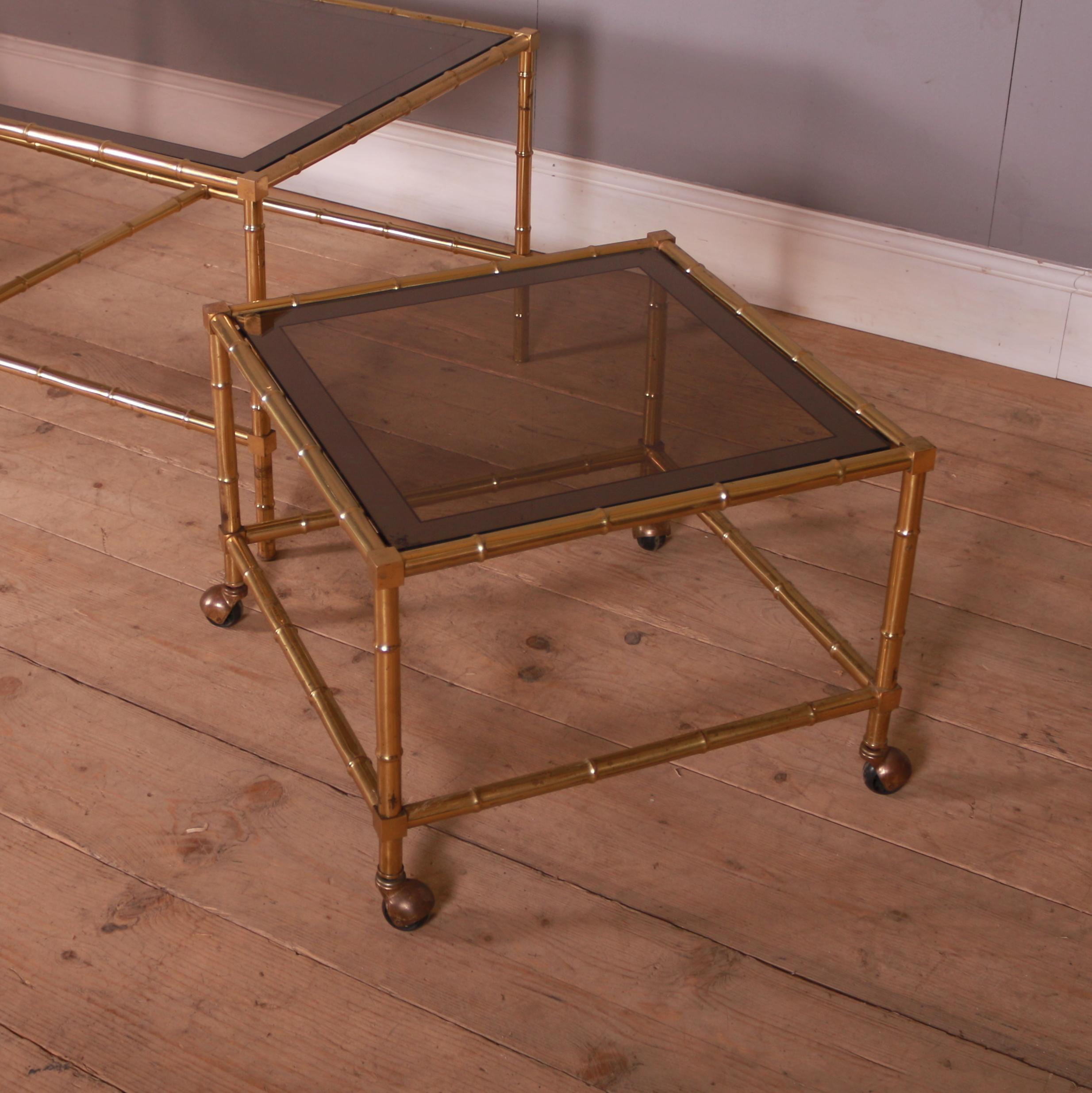 Italian Brass and Glass Tables In Good Condition For Sale In Leamington Spa, Warwickshire