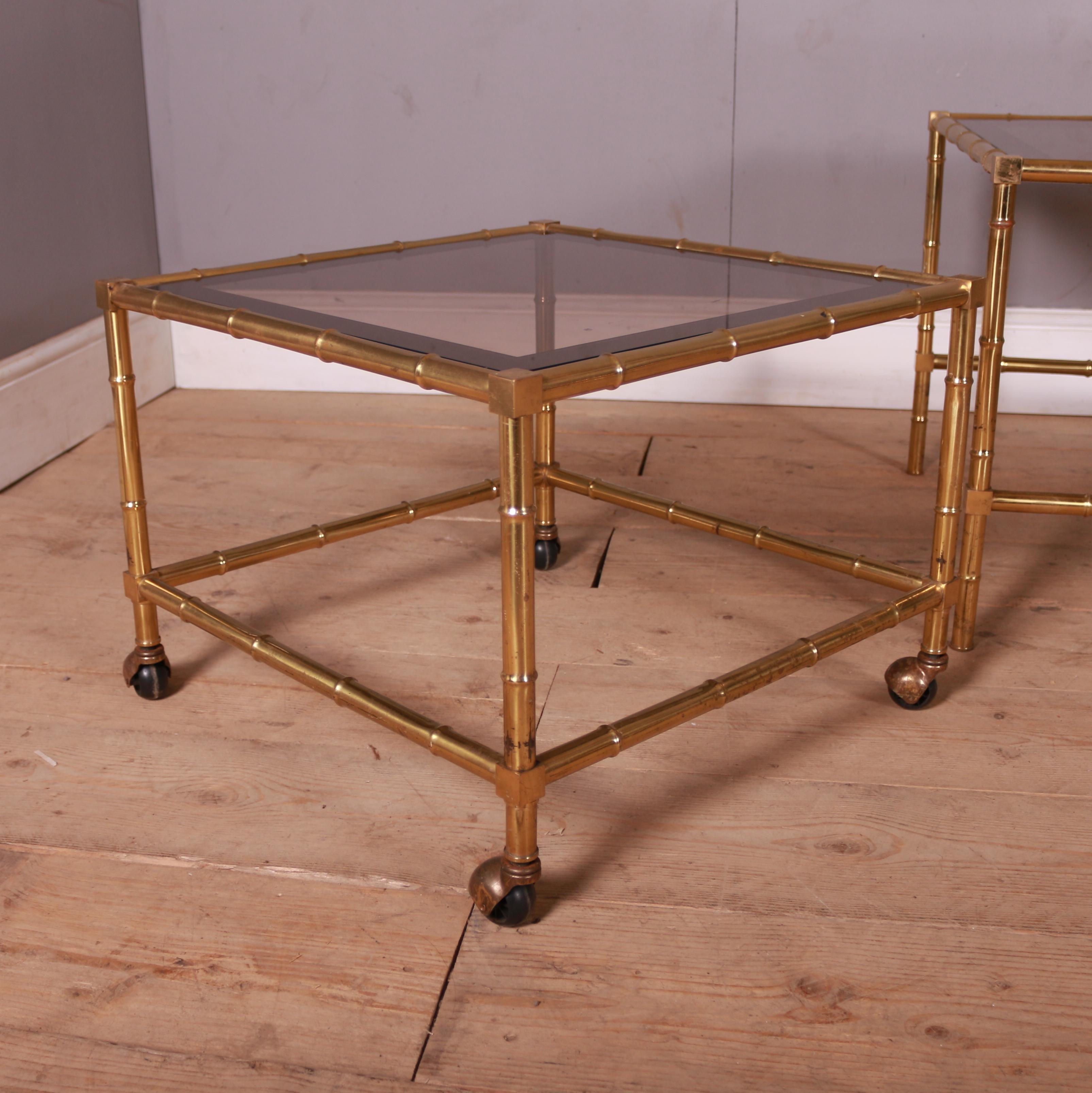 Italian Brass and Glass Tables For Sale 1