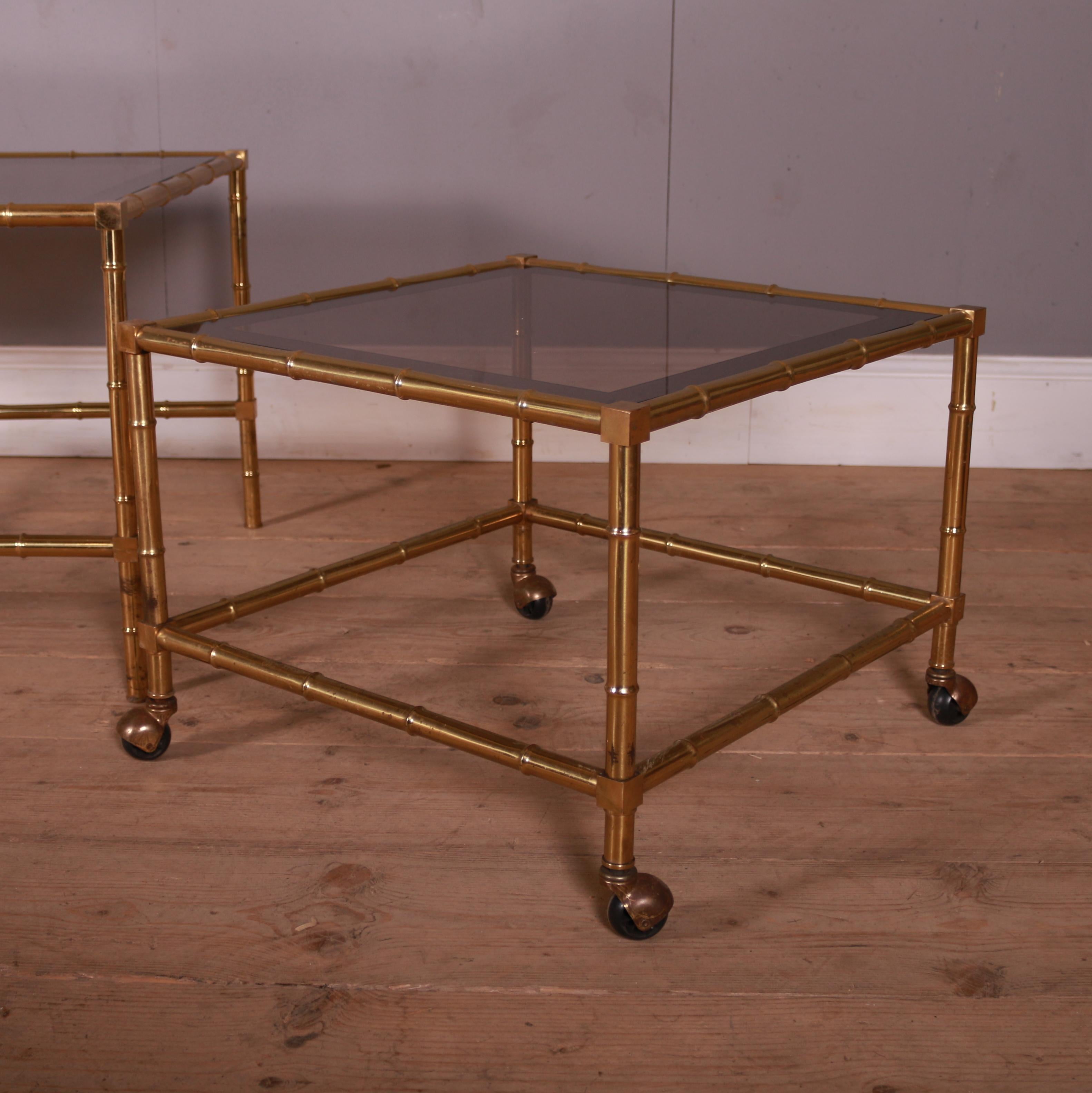 Italian Brass and Glass Tables For Sale 2