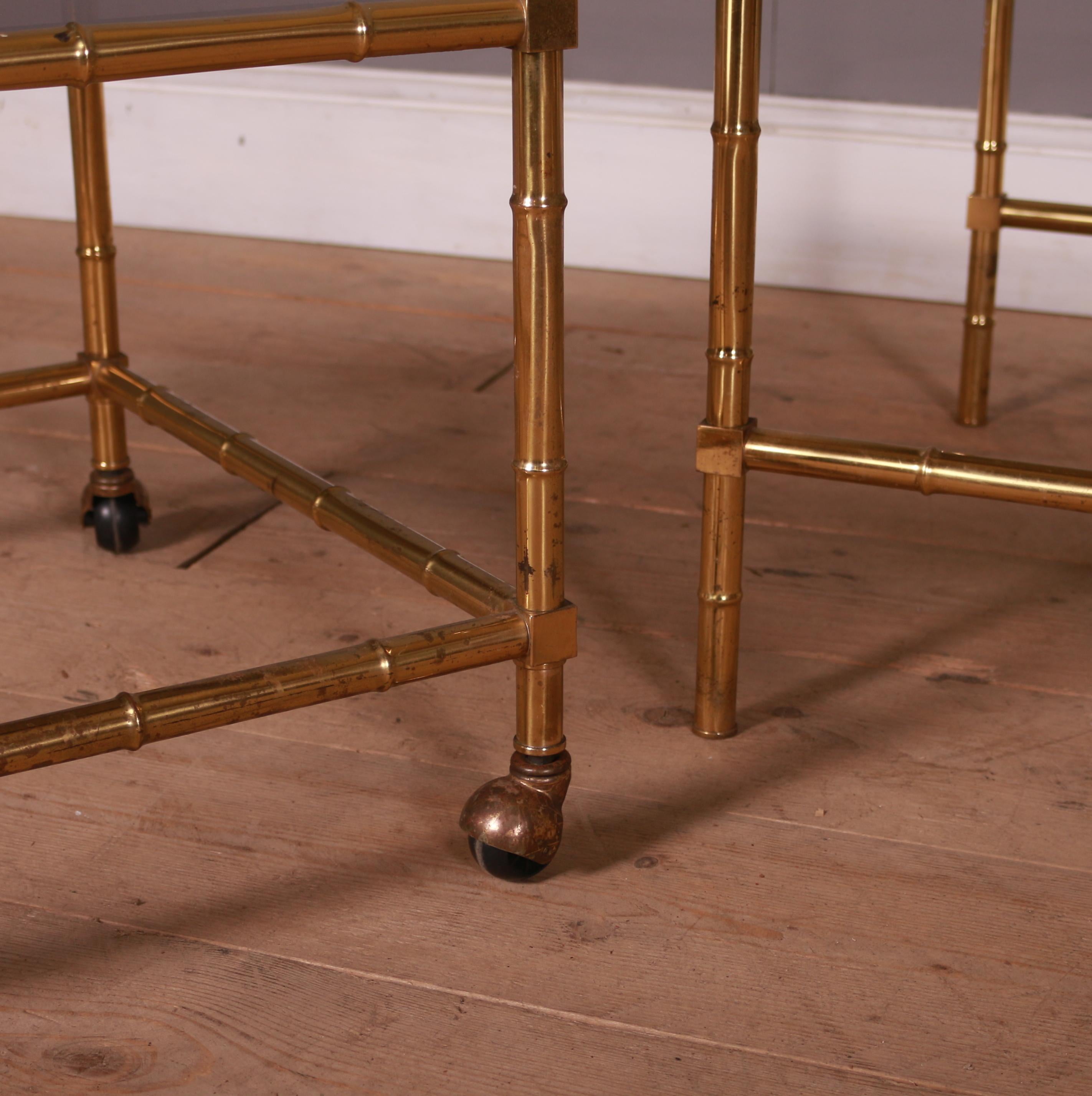 Italian Brass and Glass Tables For Sale 3