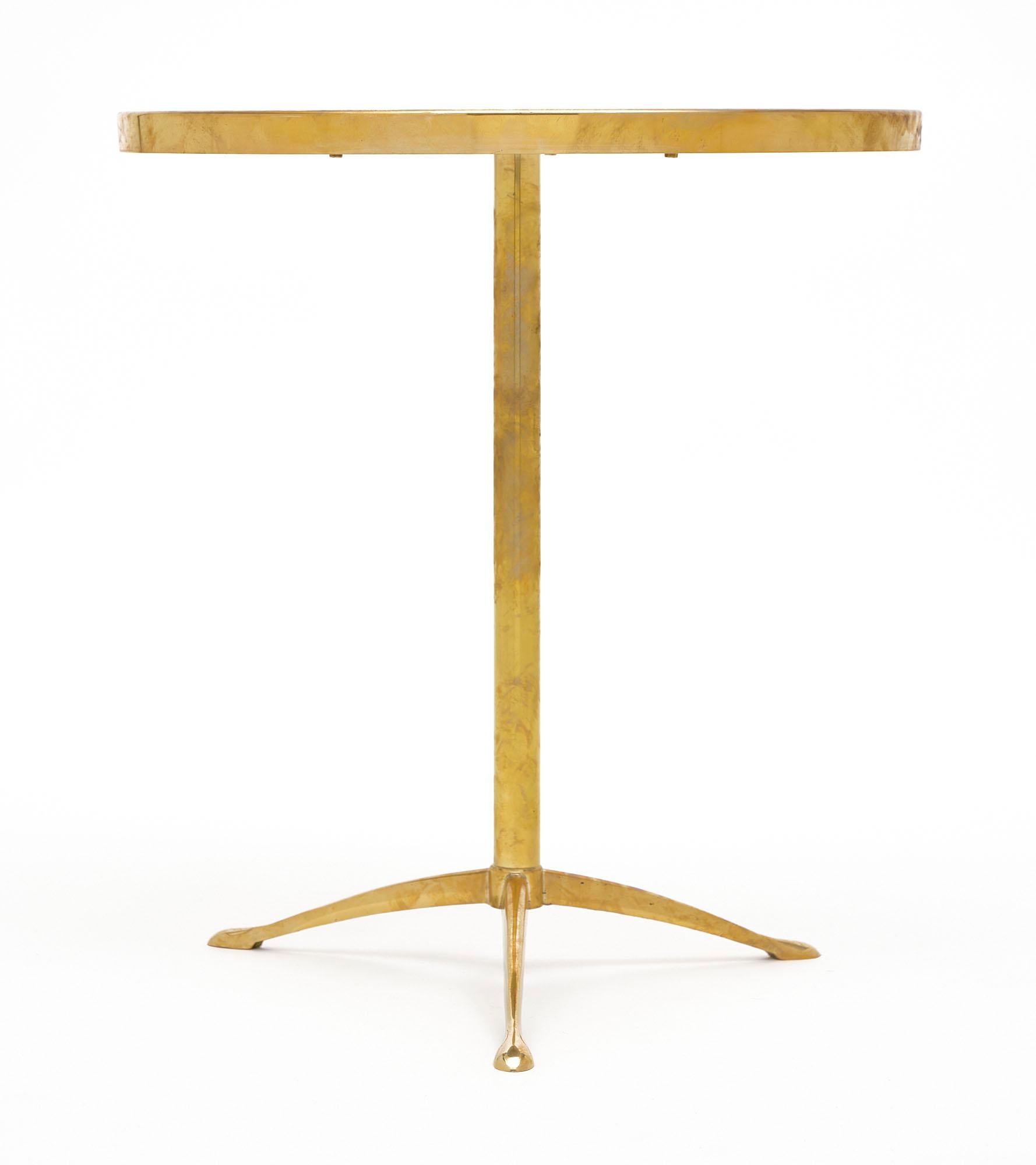 Italian Brass and Green Marble Side Tables 3