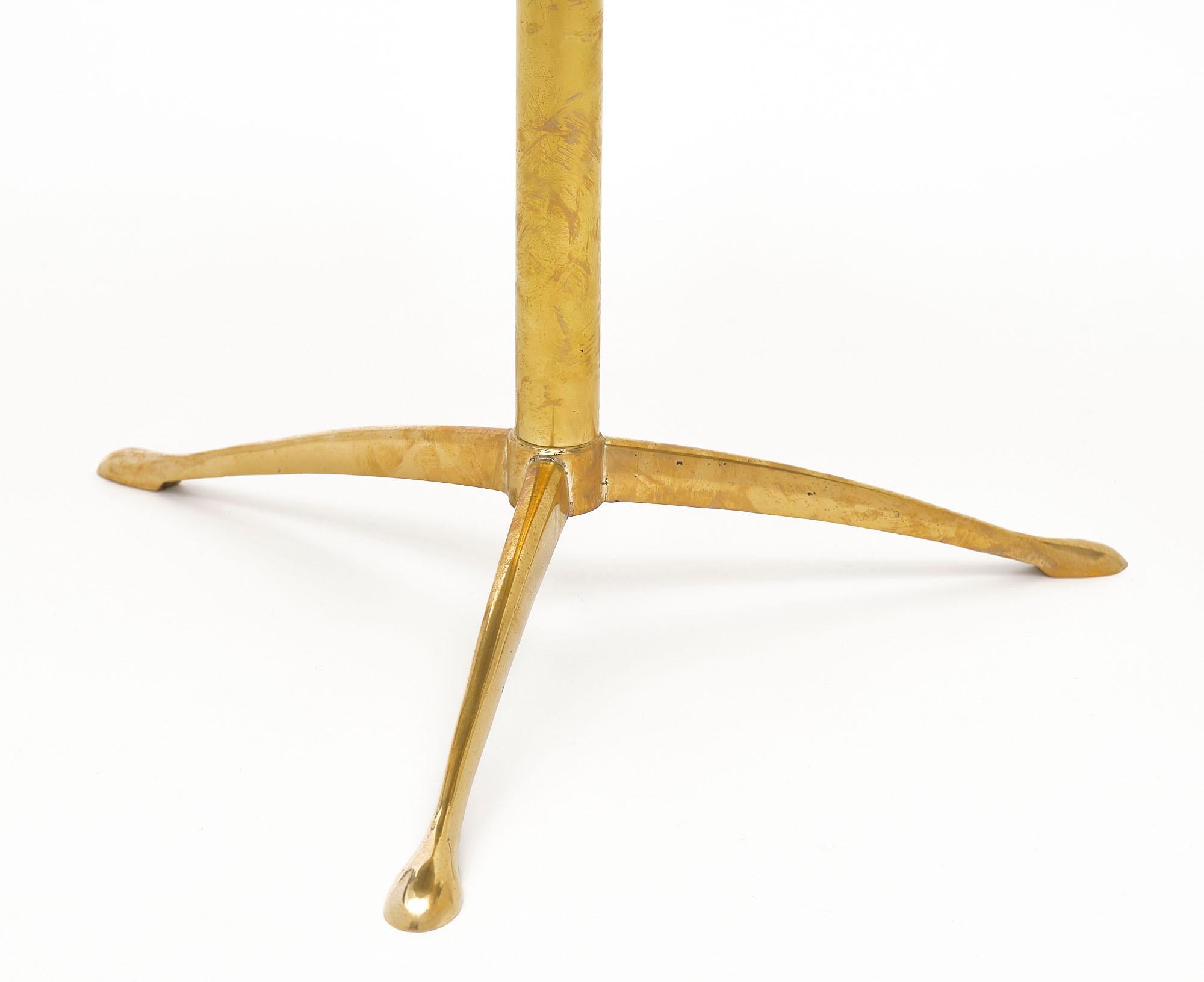 Italian Brass and Green Marble Side Tables 4