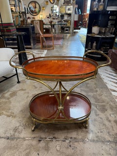 Italian Brass and Lacquered Bar Cart, 1950s