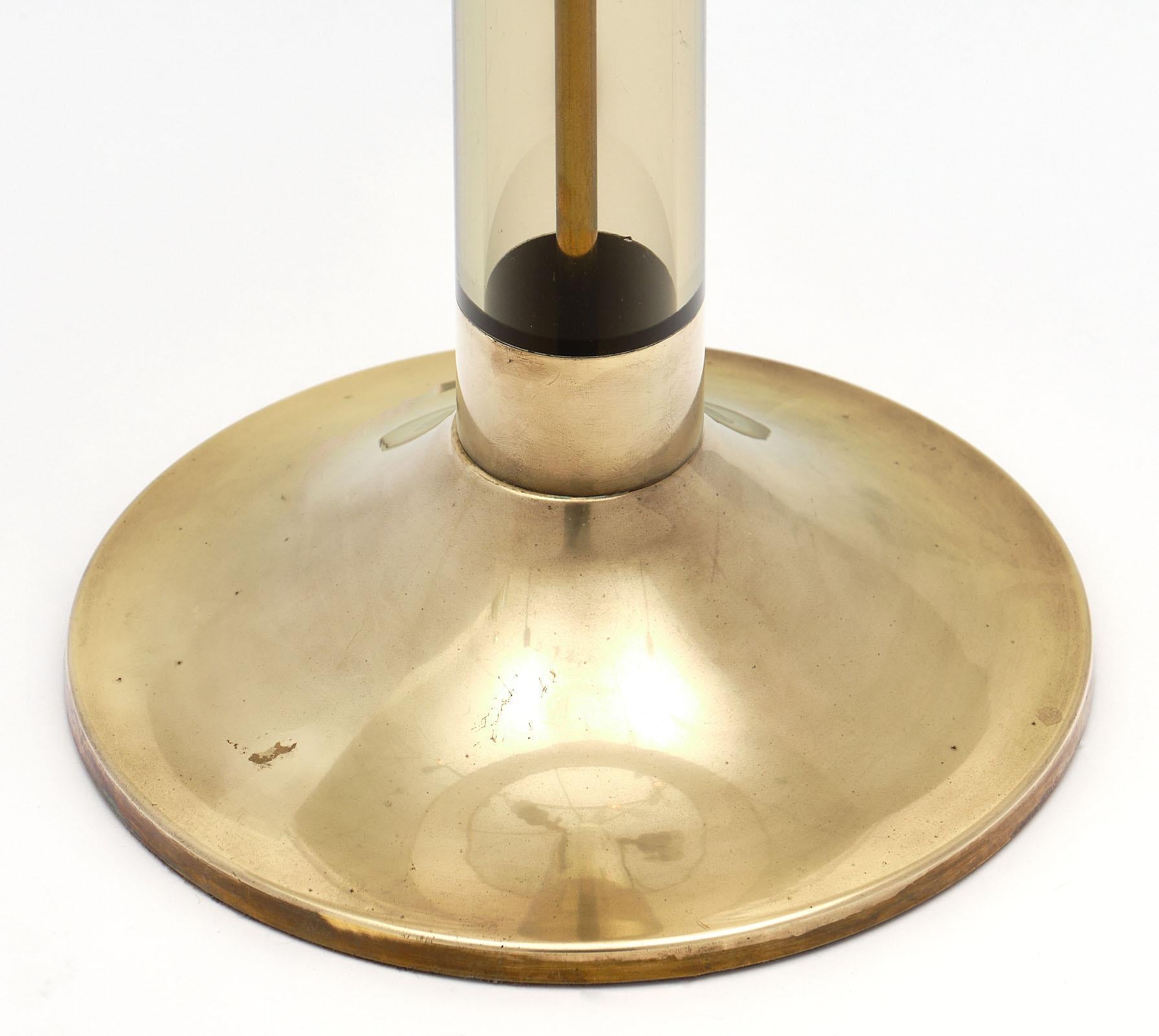 Italian Brass and Lucite Midcentury Lamp In Good Condition In Austin, TX