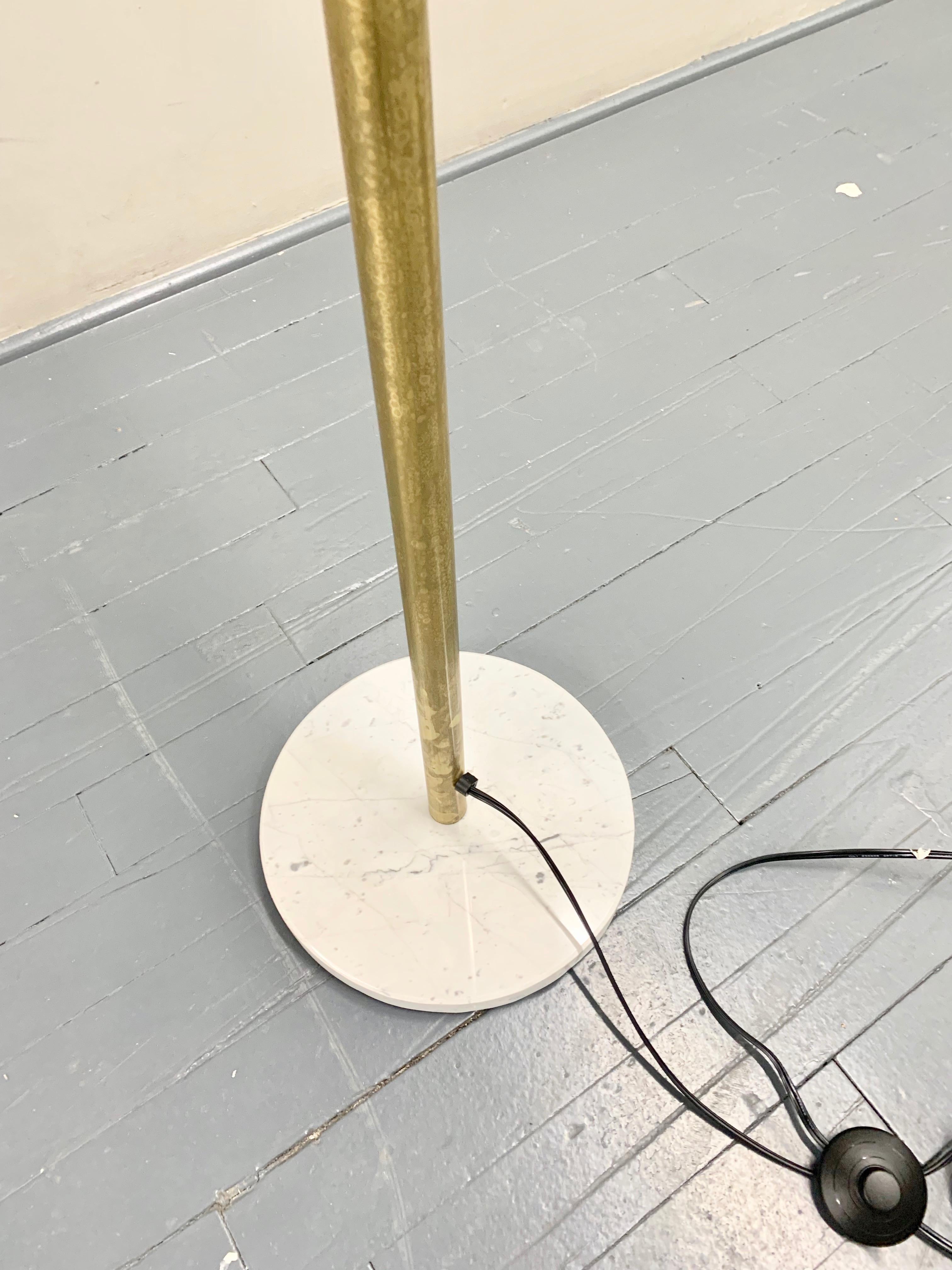 Italian Brass and Marble Base Floor Lamp Vintage Style For Sale 7