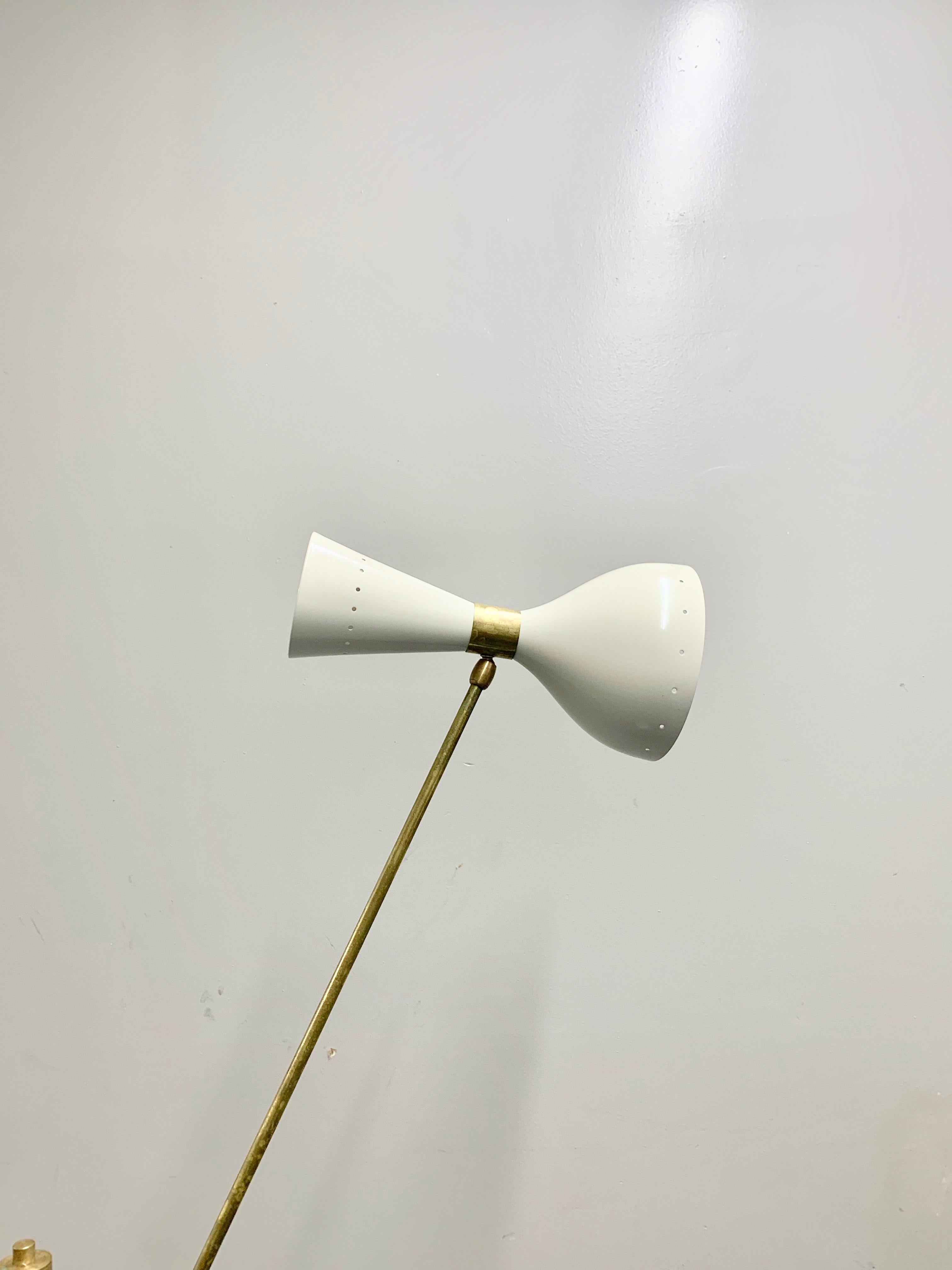 Italian Brass and Marble Base Floor Lamp Vintage Style For Sale 10