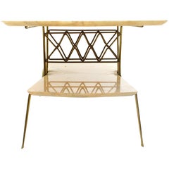 Italian Brass and Marble Coffee Table, 1950s