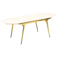 Italian Brass and Marble Coffee Table