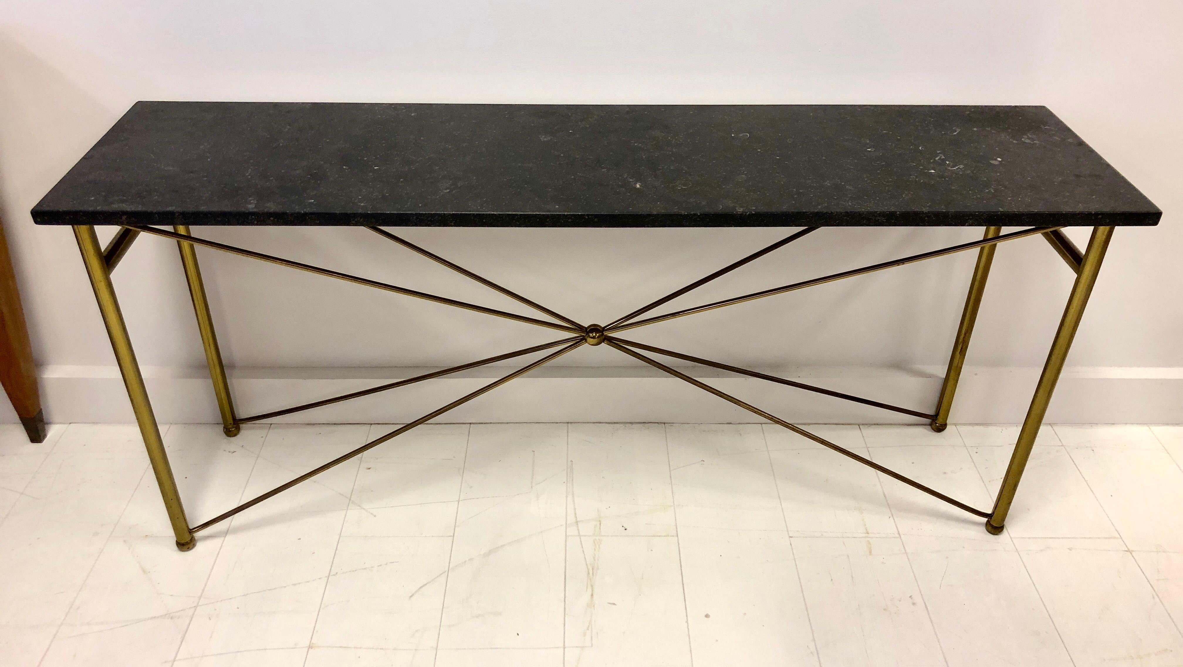 Italian Brass and Marble Console In Good Condition In Brooklyn, NY