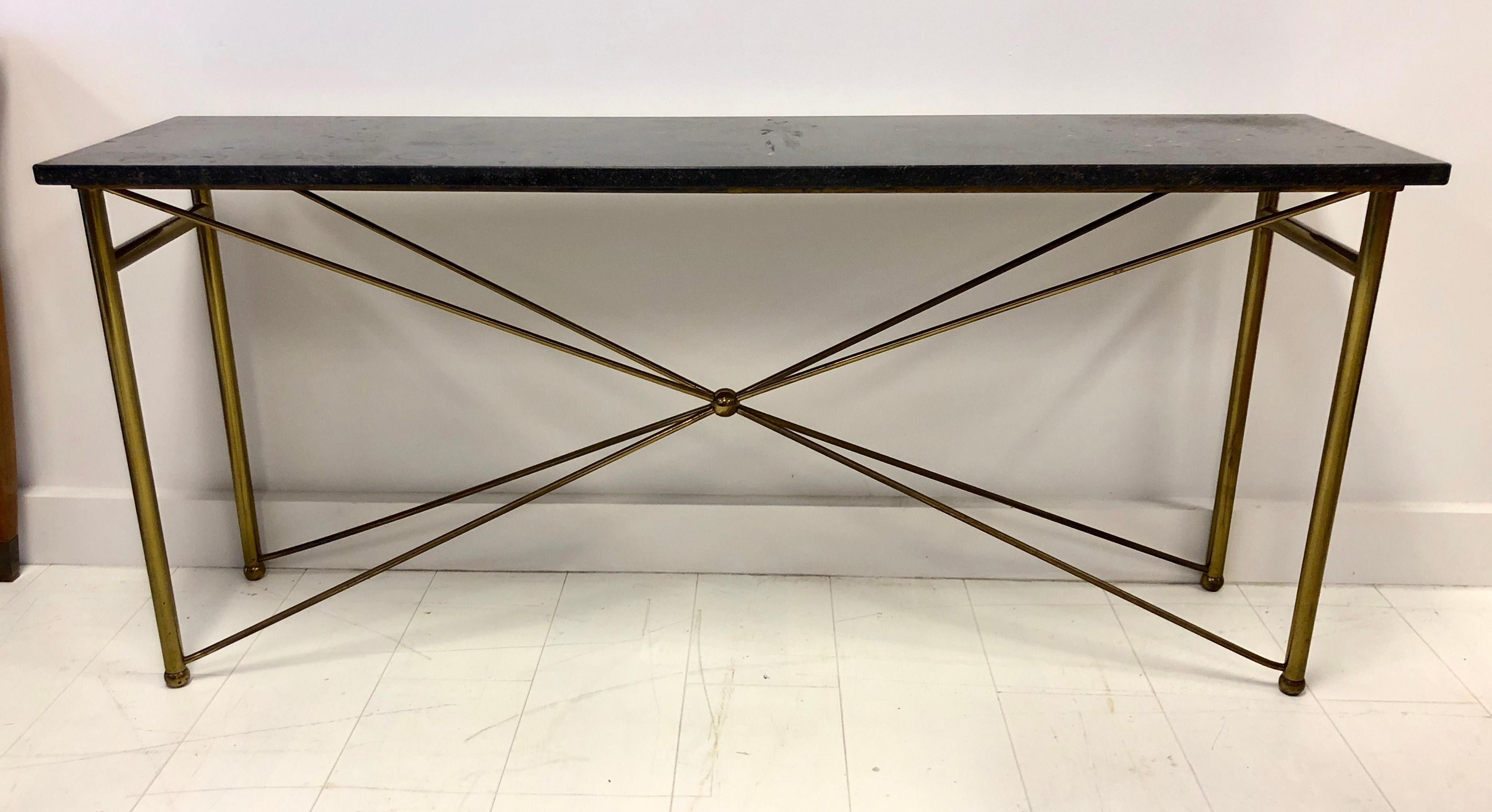 Italian Brass and Marble Console 1