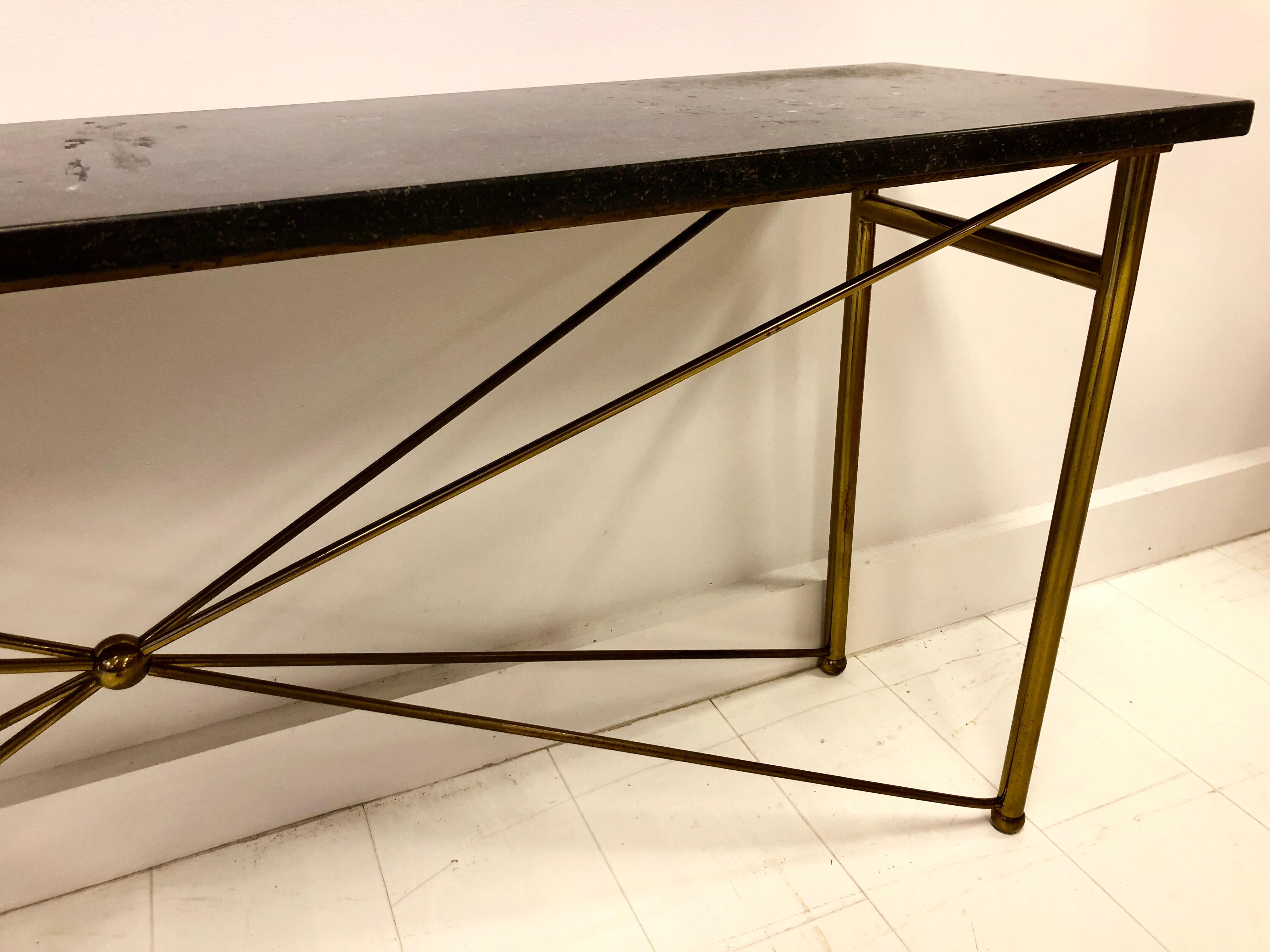 Italian Brass and Marble Console 4