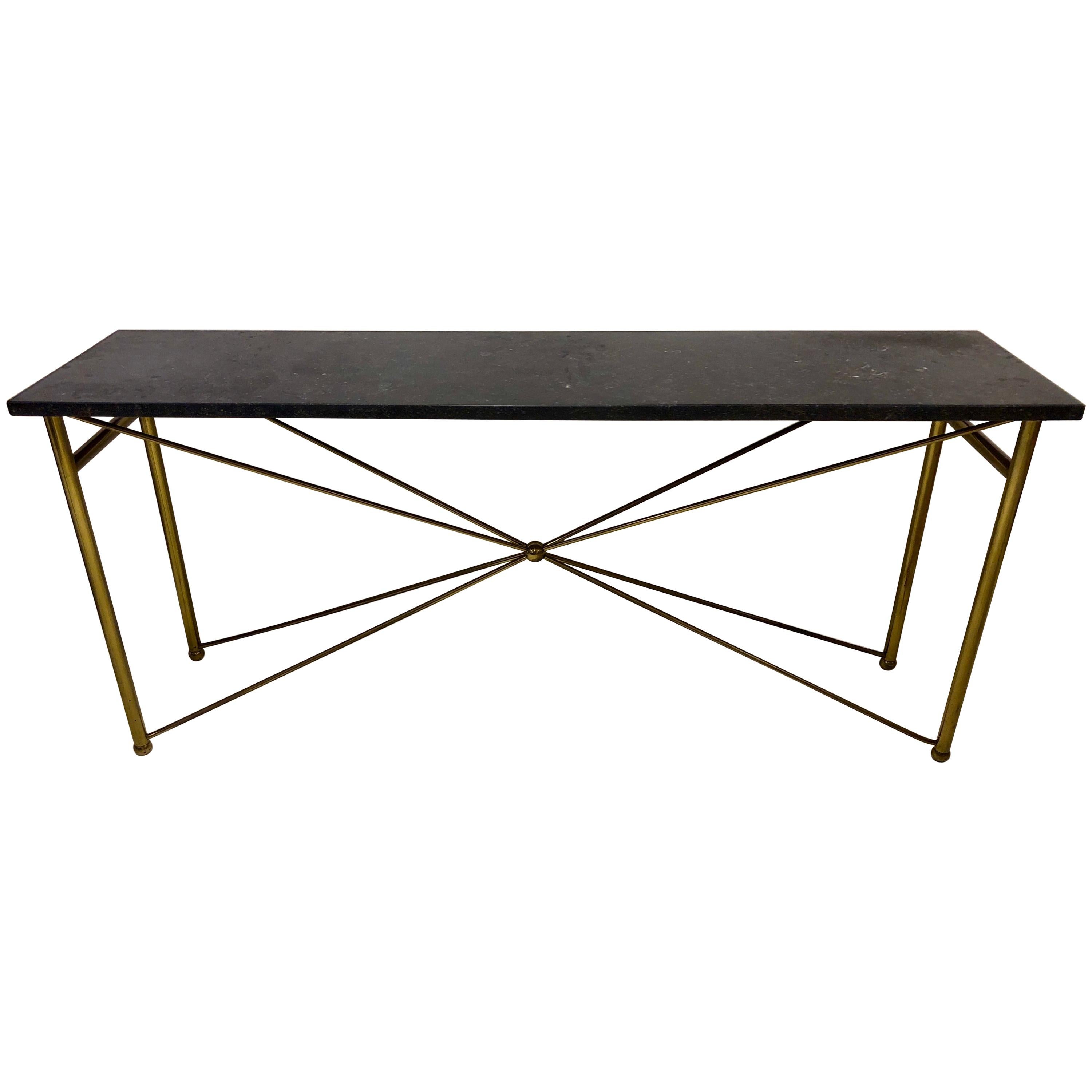 Italian Brass and Marble Console