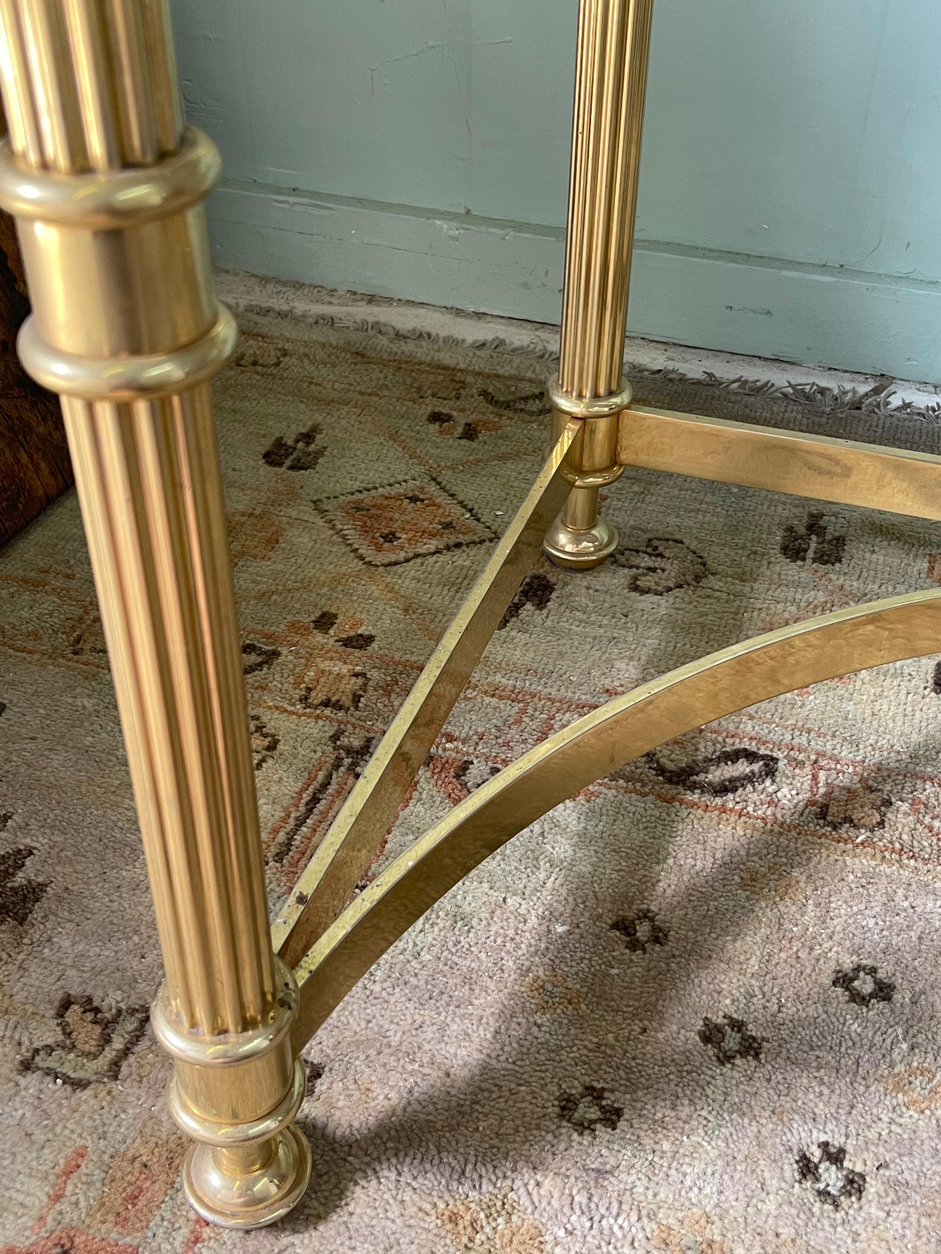 Italian Brass and Marble Console Table For Sale 5