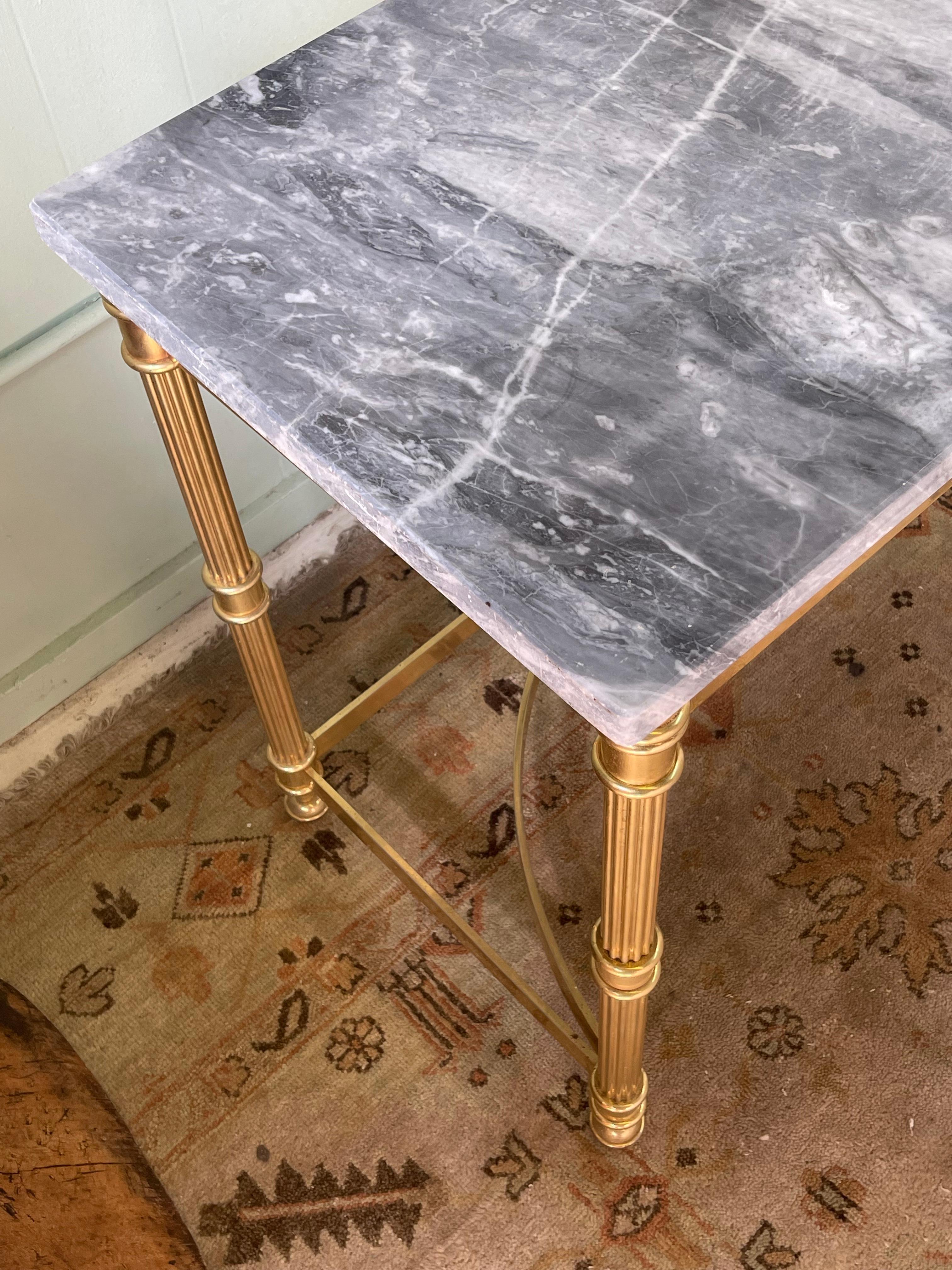 Italian Brass and Marble Console Table For Sale 9