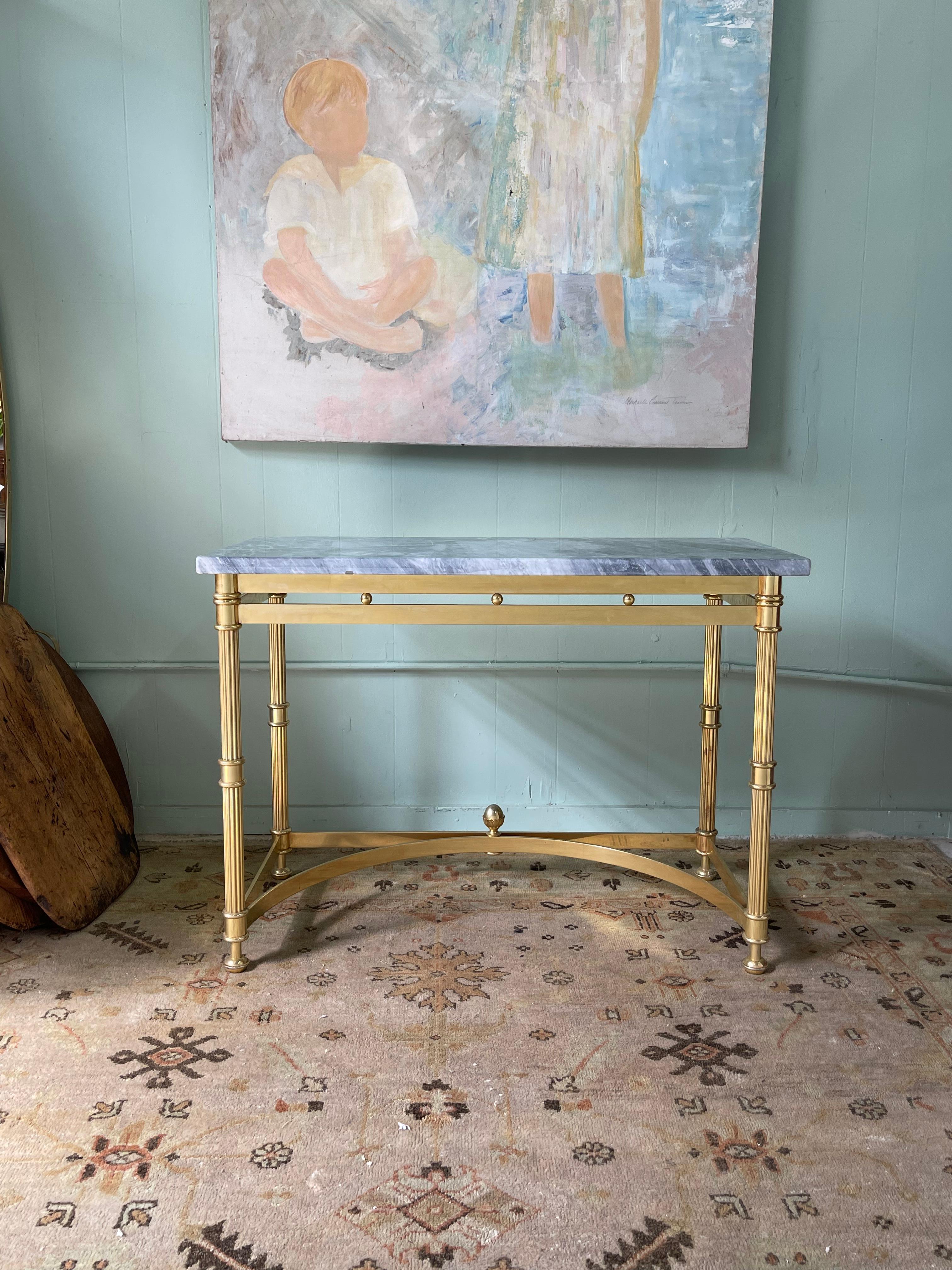 marble and brass console table