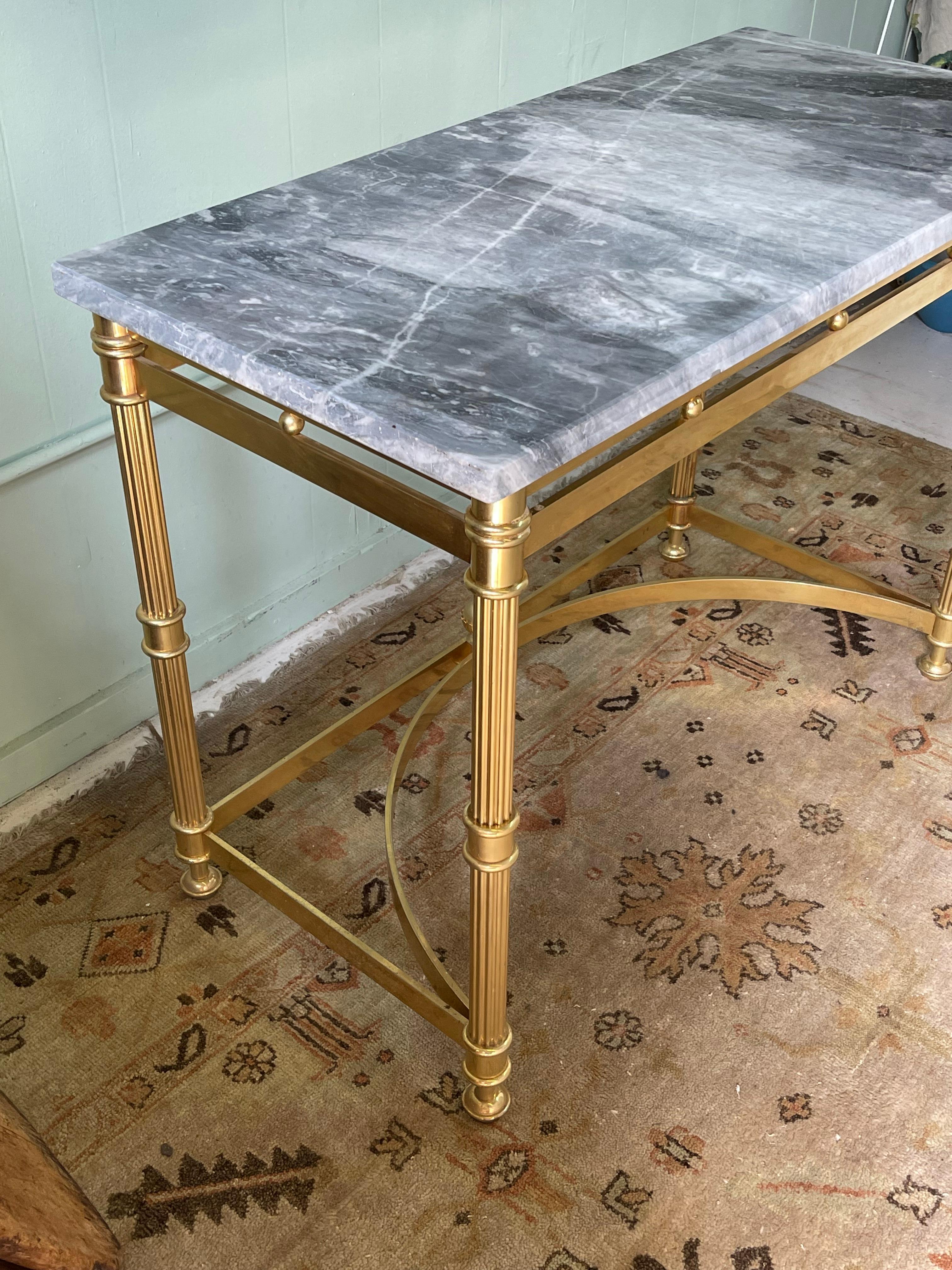 Italian Brass and Marble Console Table In Good Condition For Sale In Atlanta, GA