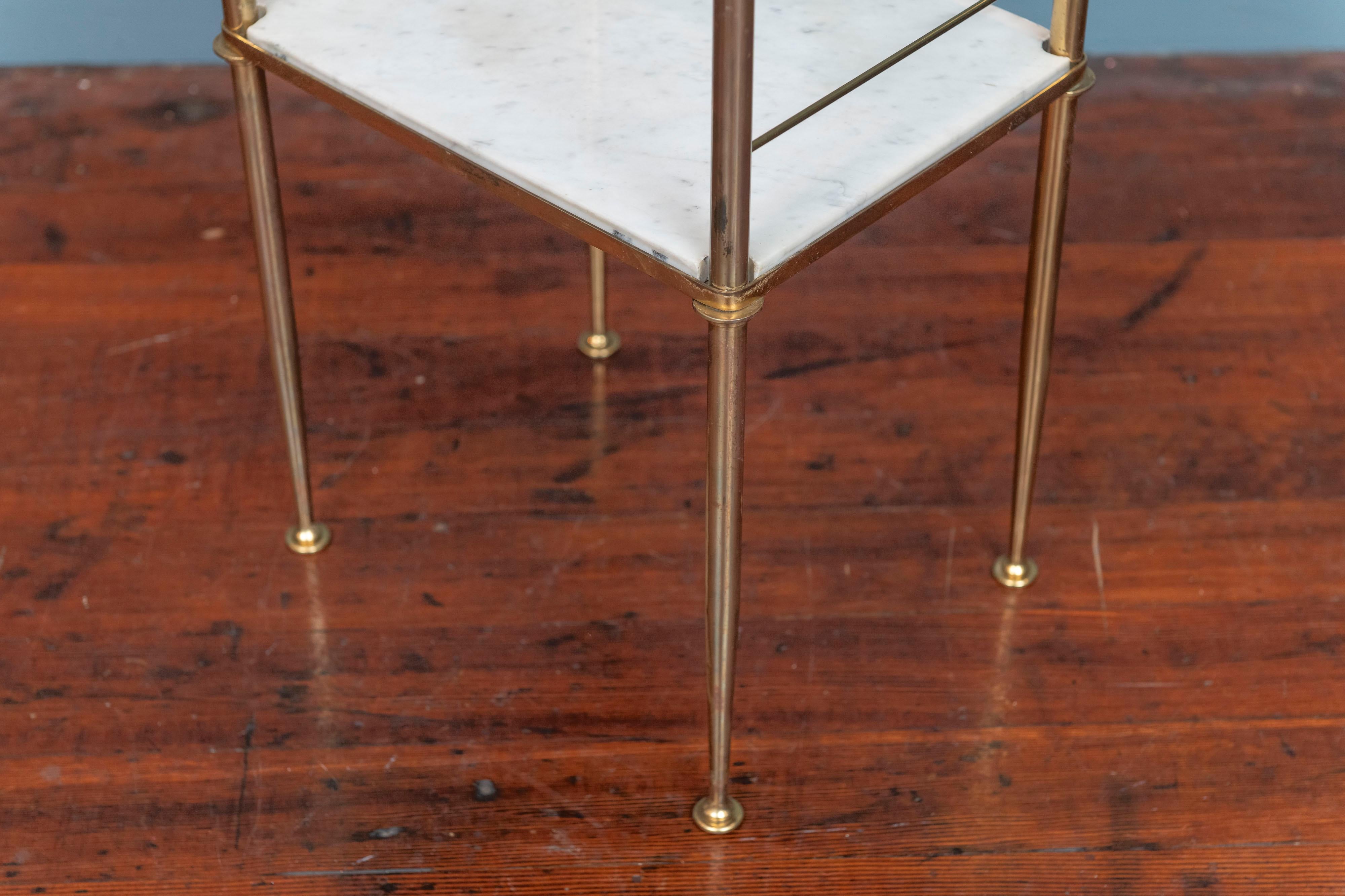 Mid-20th Century Italian Brass and Marble Drinks Table For Sale