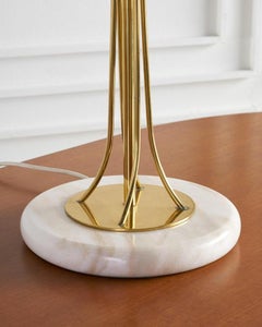 Italian Brass and Marble Mushroom Table Lamp