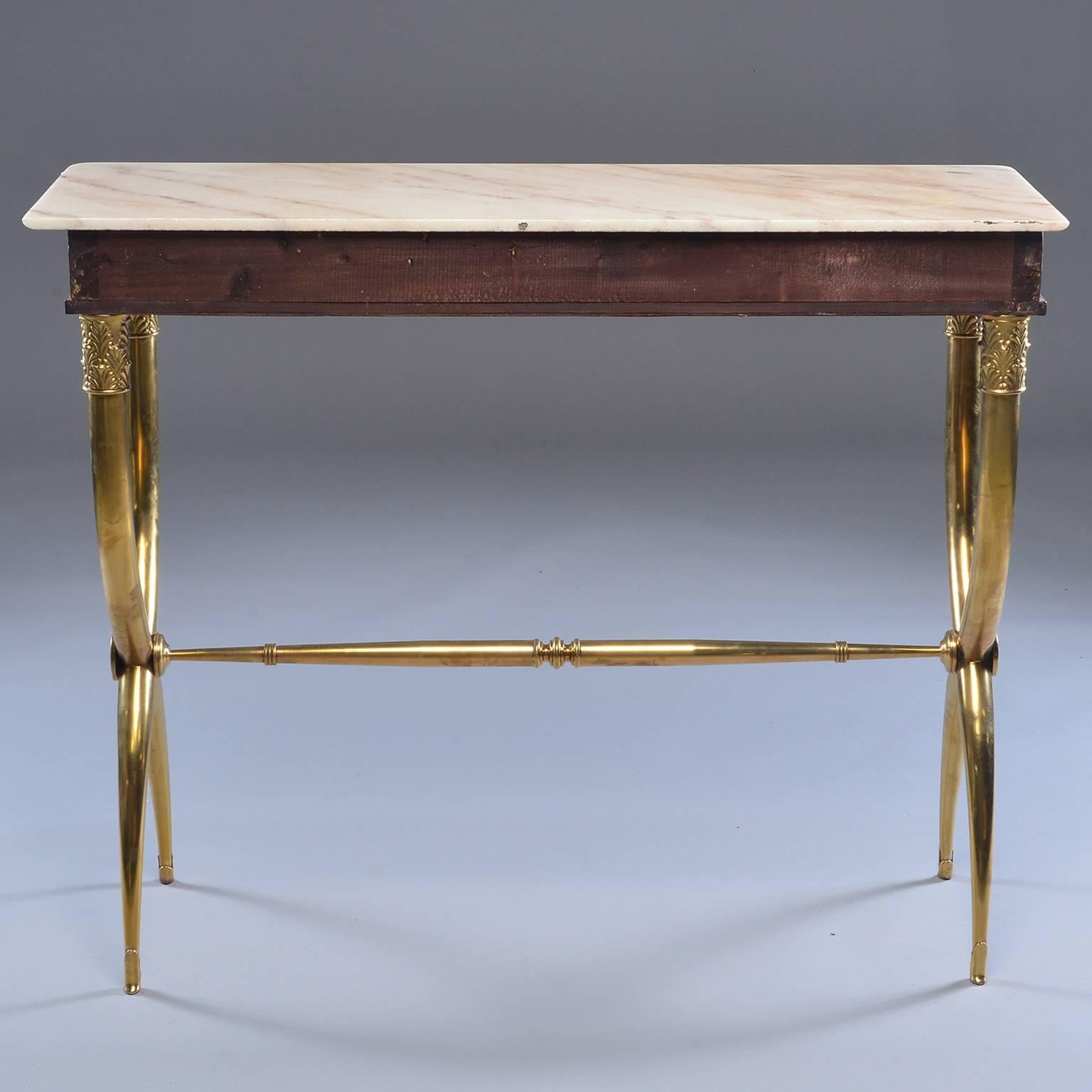 Italian Brass and Marble Neoclassical Style Console In Good Condition In Troy, MI