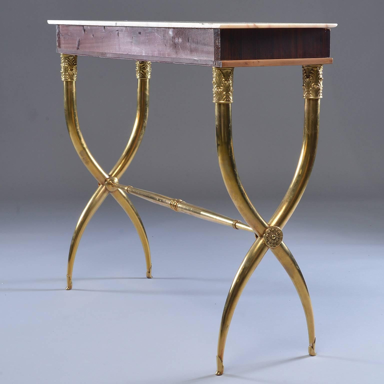 Italian Brass and Marble Neoclassical Style Console 1