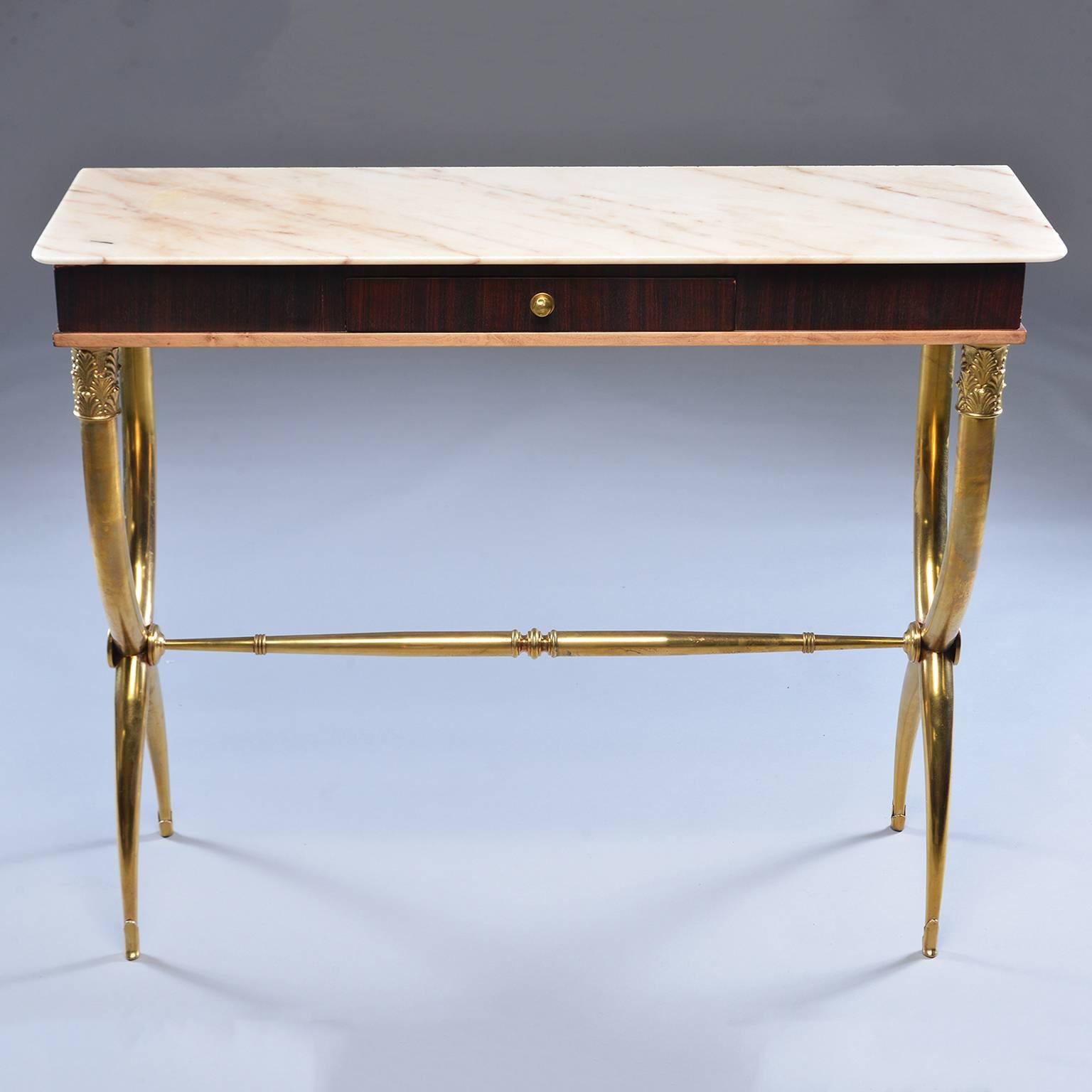 Italian Brass and Marble Neoclassical Style Console 2