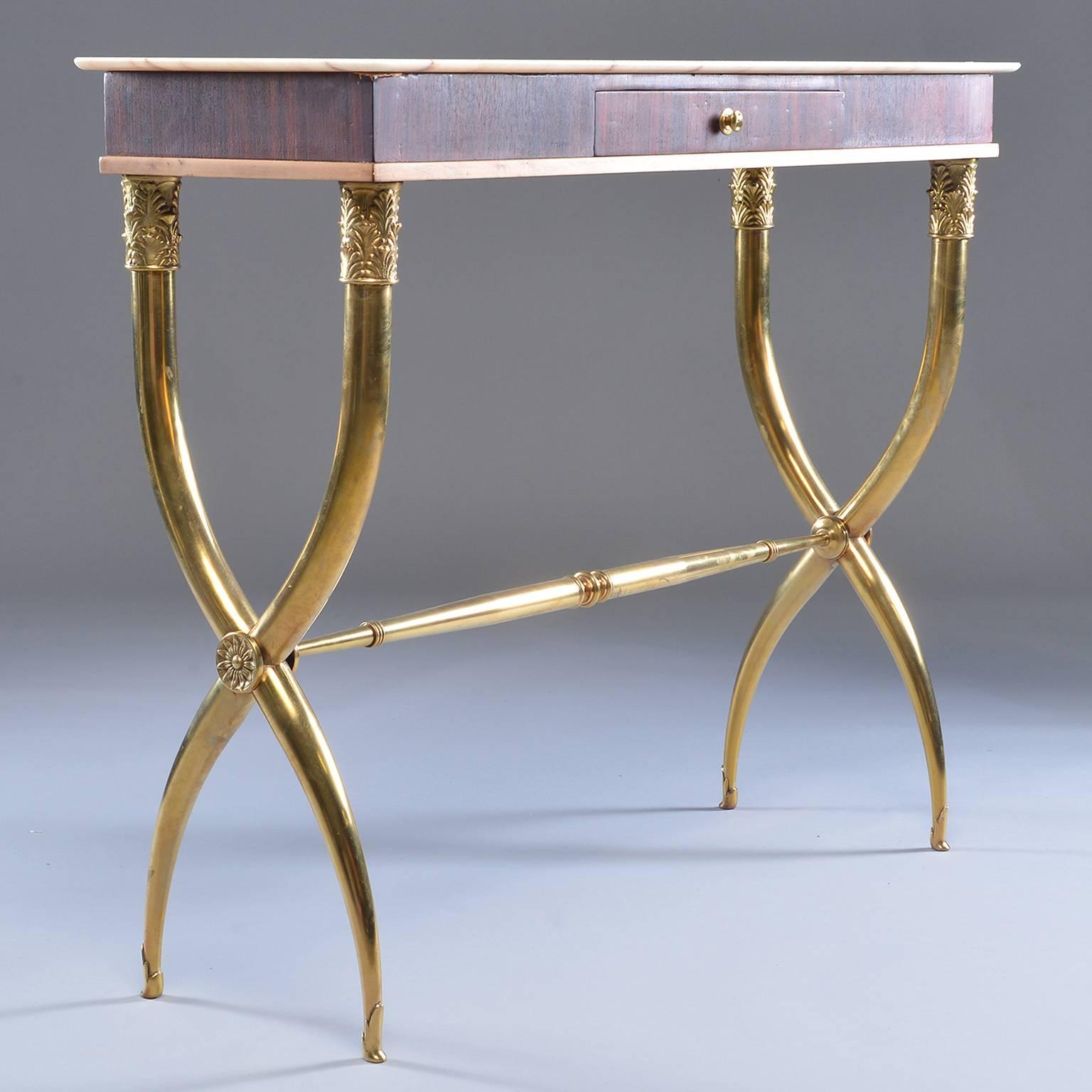 Italian Brass and Marble Neoclassical Style Console 3