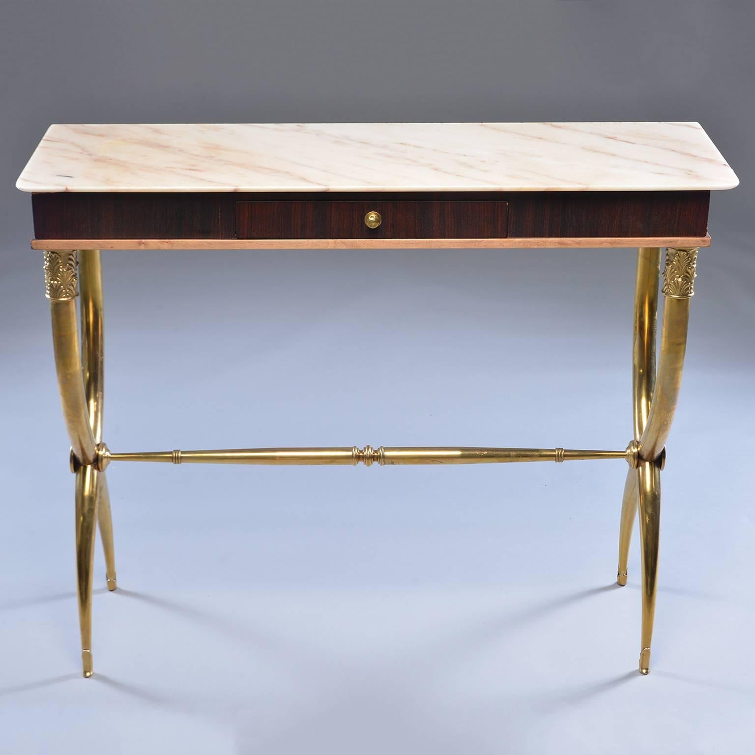 Italian Brass and Marble Neoclassical Style Console 4