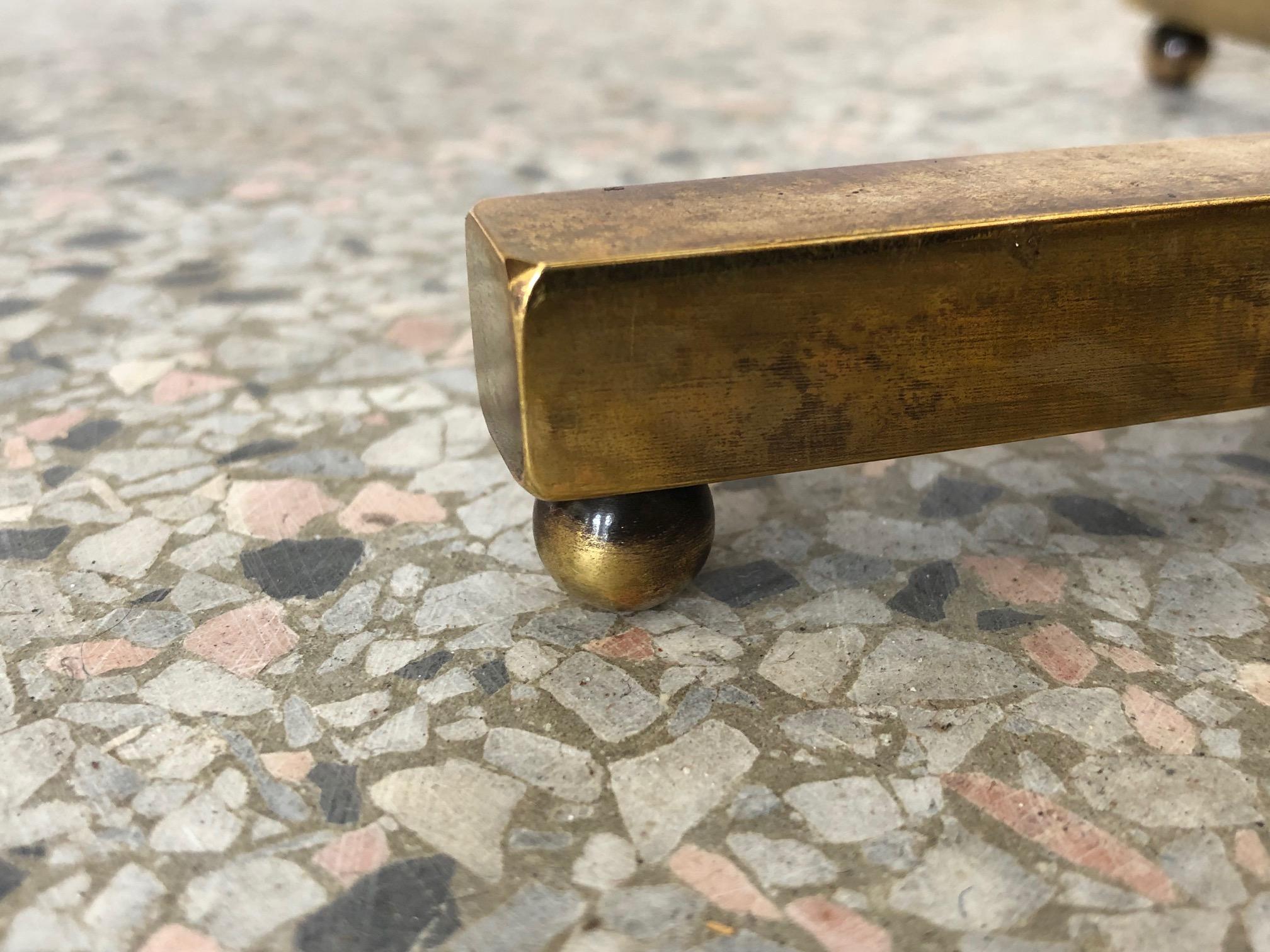 Mid-Century Modern Italian Brass and Marble Occasional Table
