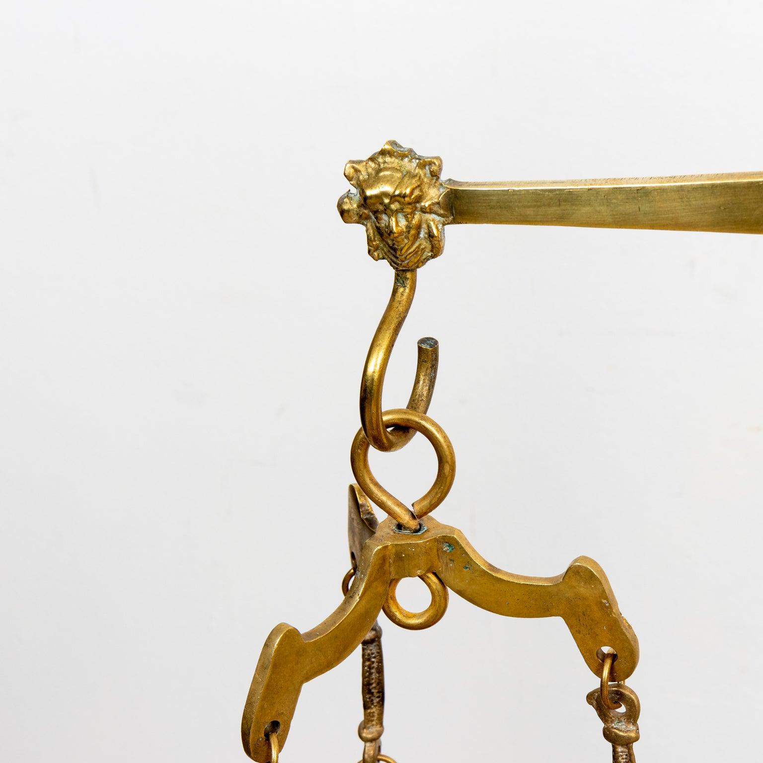 Early 20th Century Italian Brass and Marble Scale