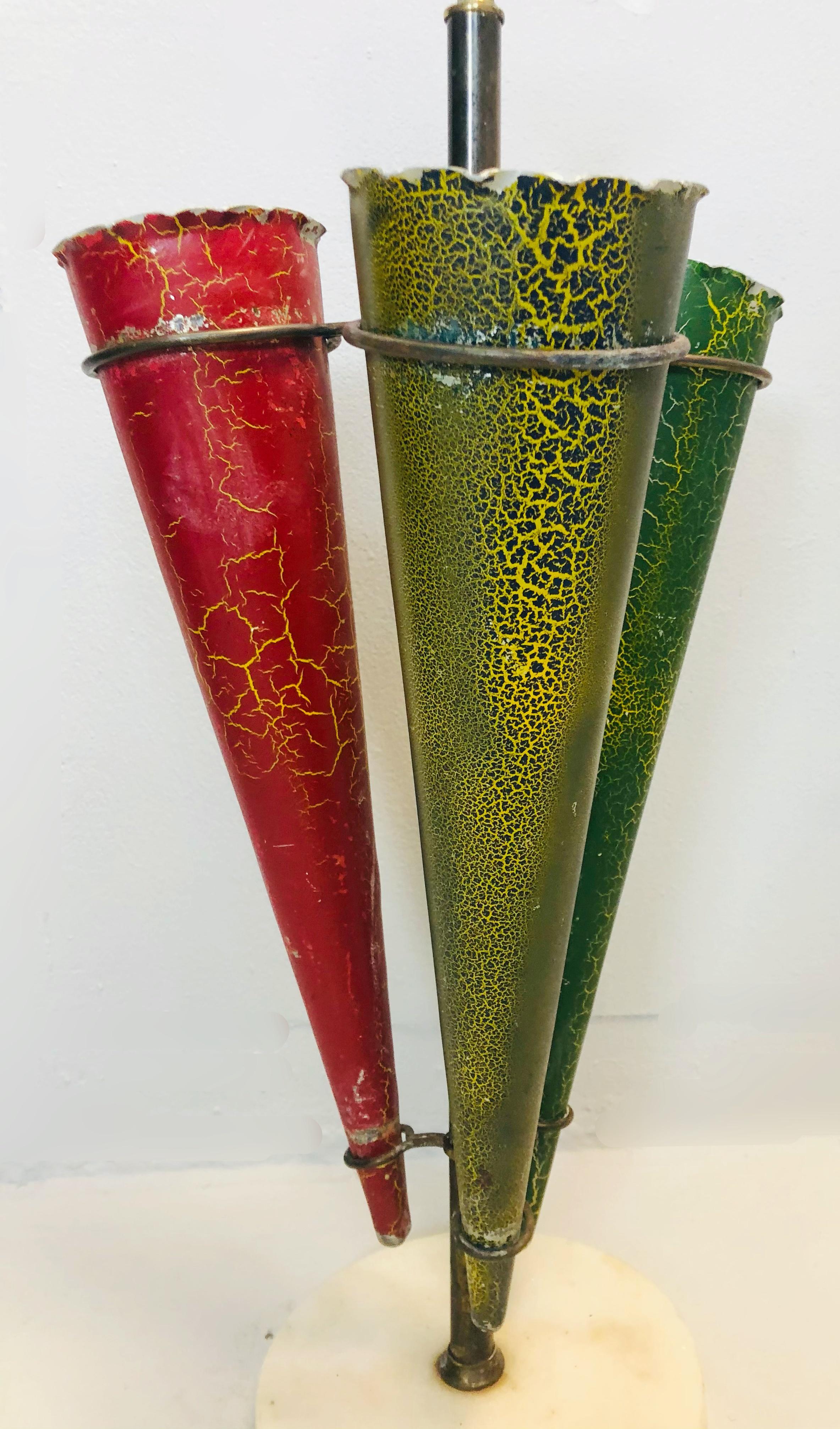 Italian Brass and Marble Umbrella Stand, 1950s 1