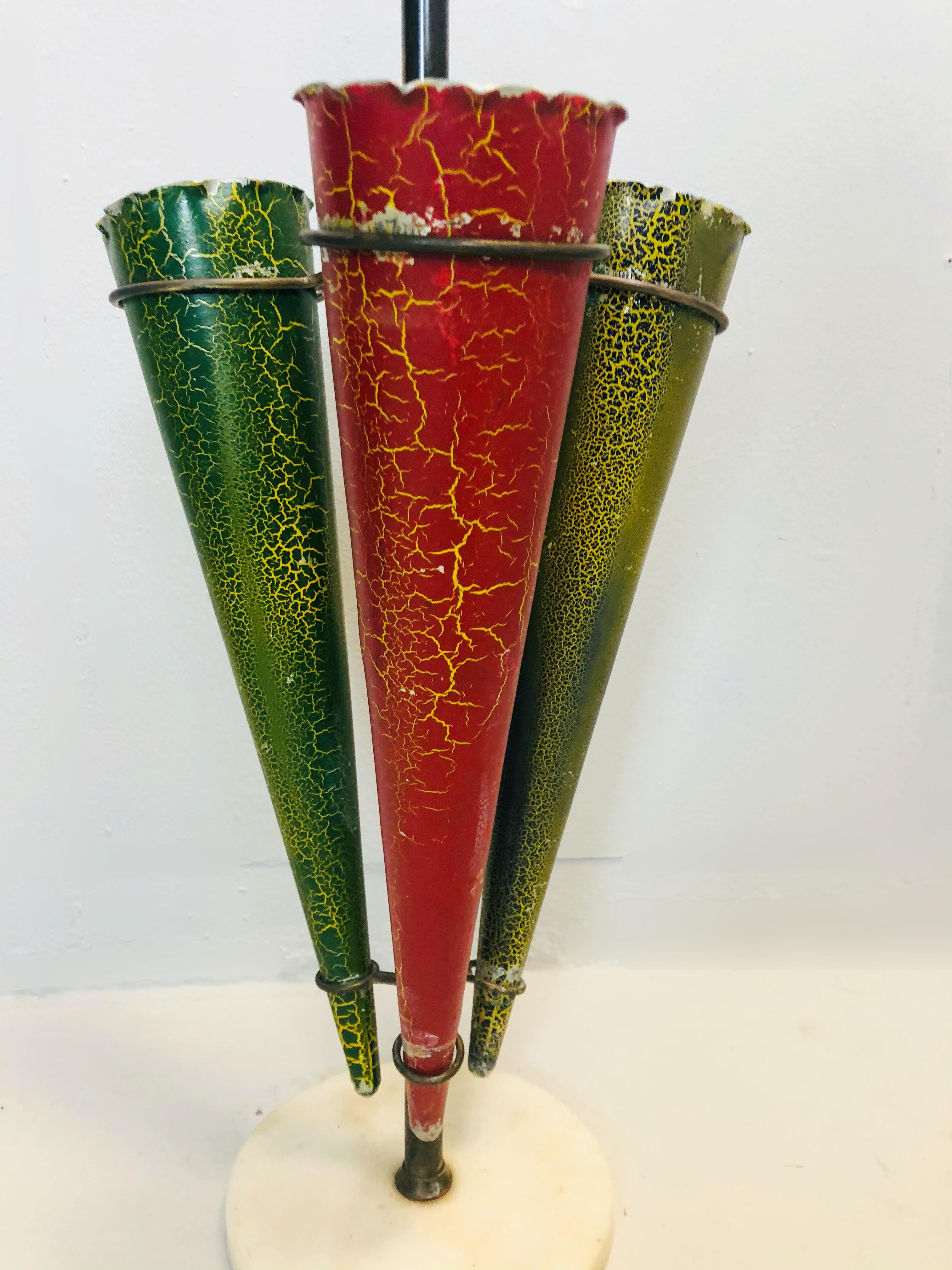Italian Brass and Marble Umbrella Stand, 1950s 2