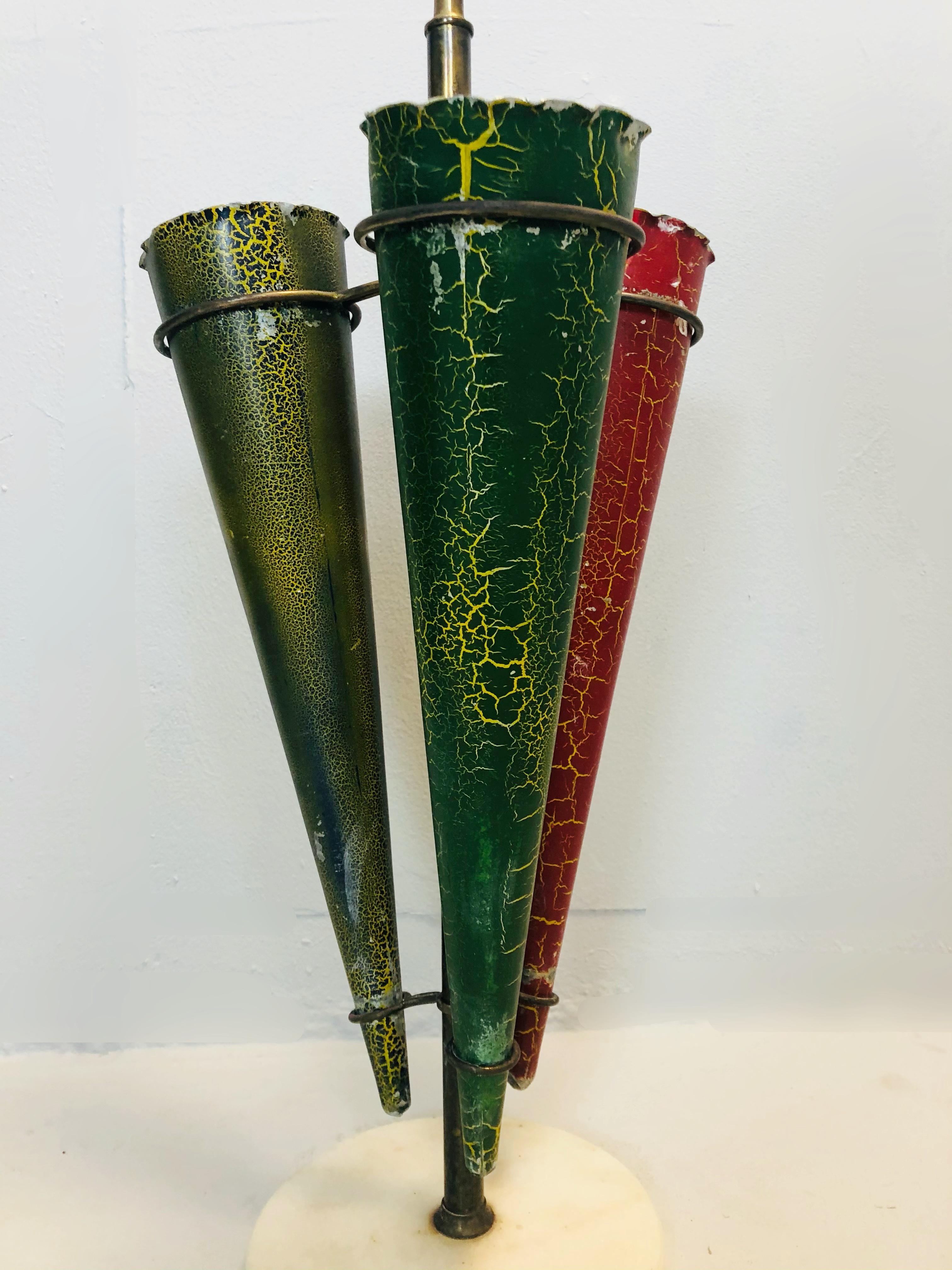 Italian Brass and Marble Umbrella Stand, 1950s 3