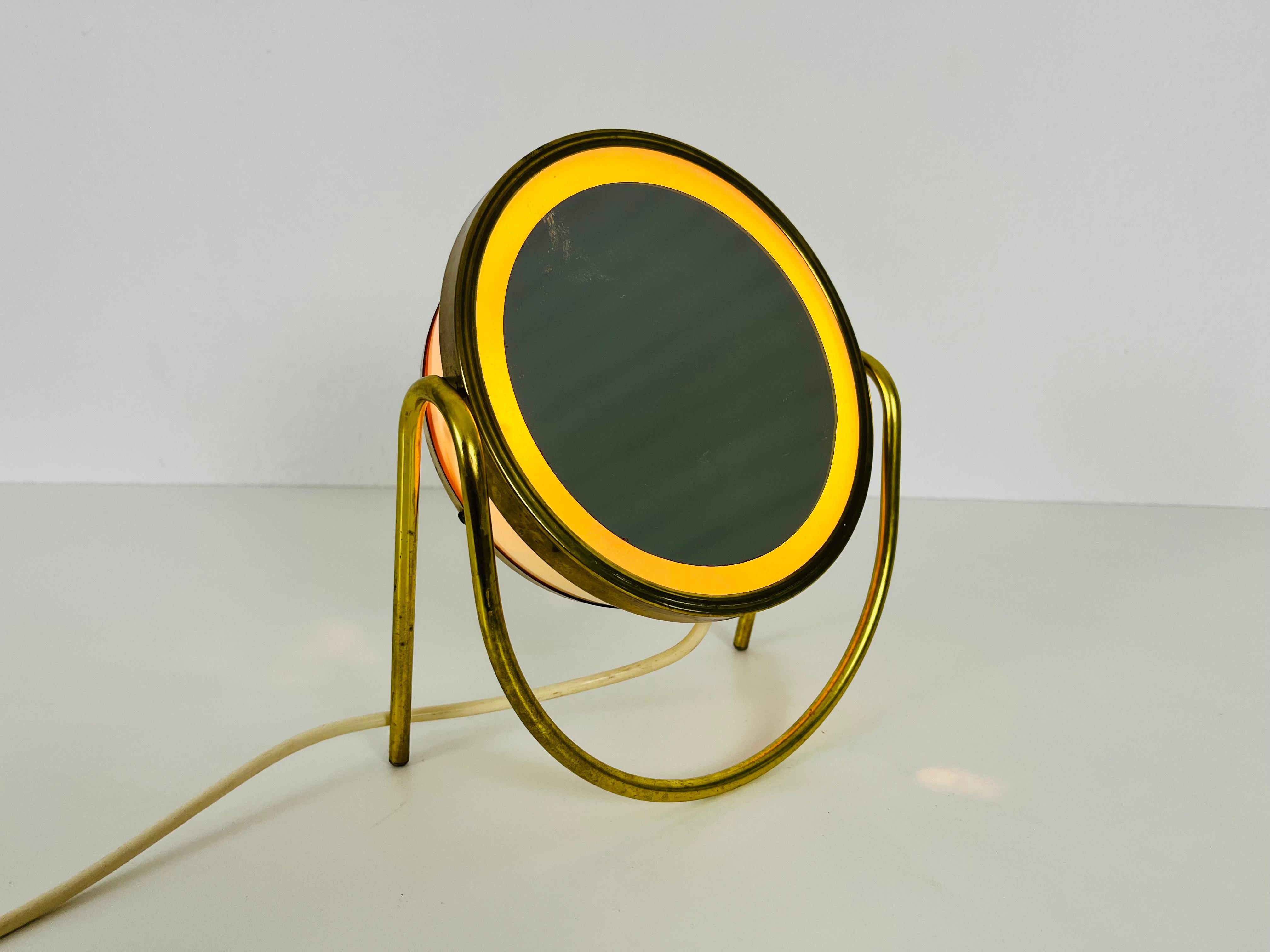 Italian Brass and Metal Table Mirror, 1960s, Italy For Sale 7