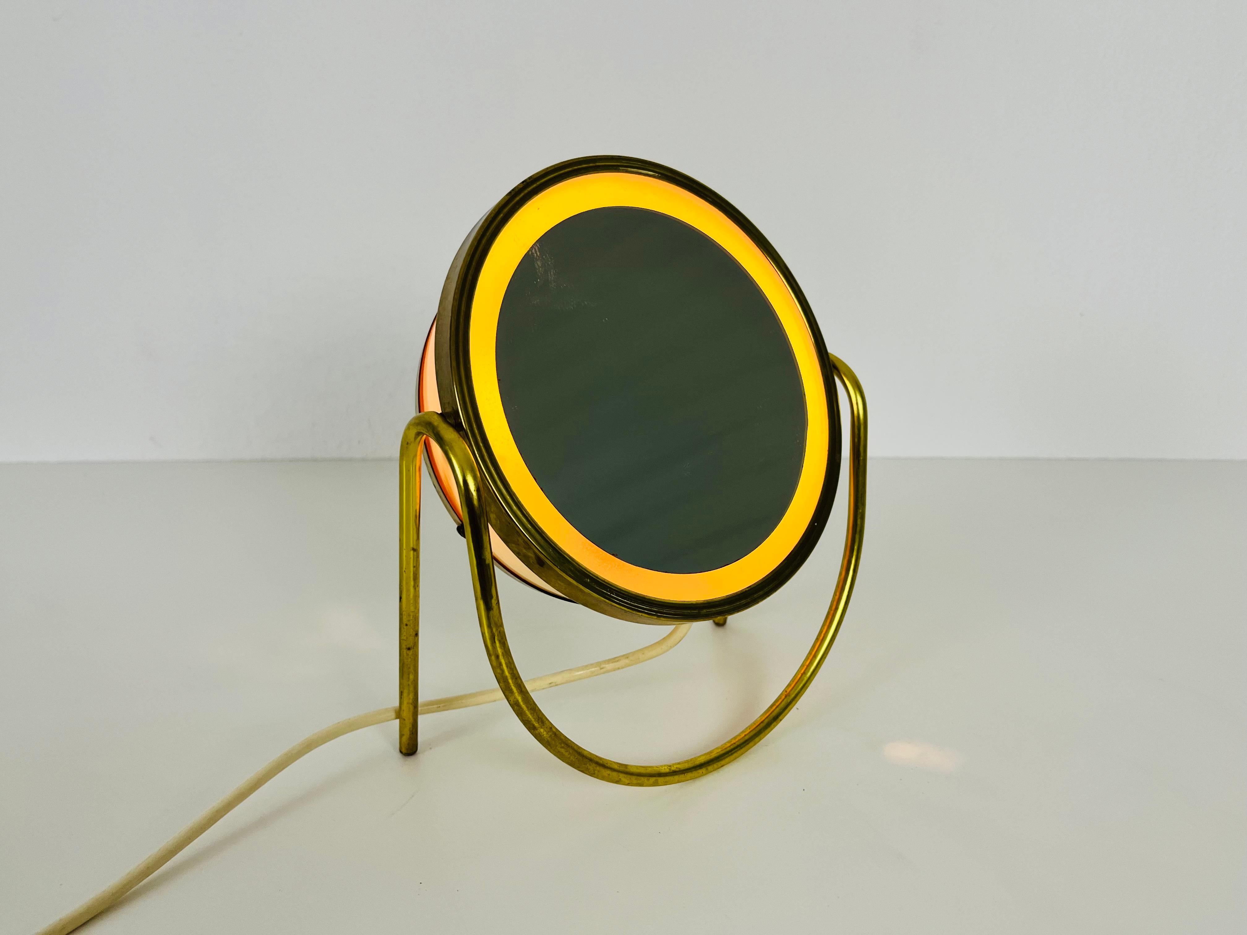 Italian Brass and Metal Table Mirror, 1960s, Italy For Sale 8