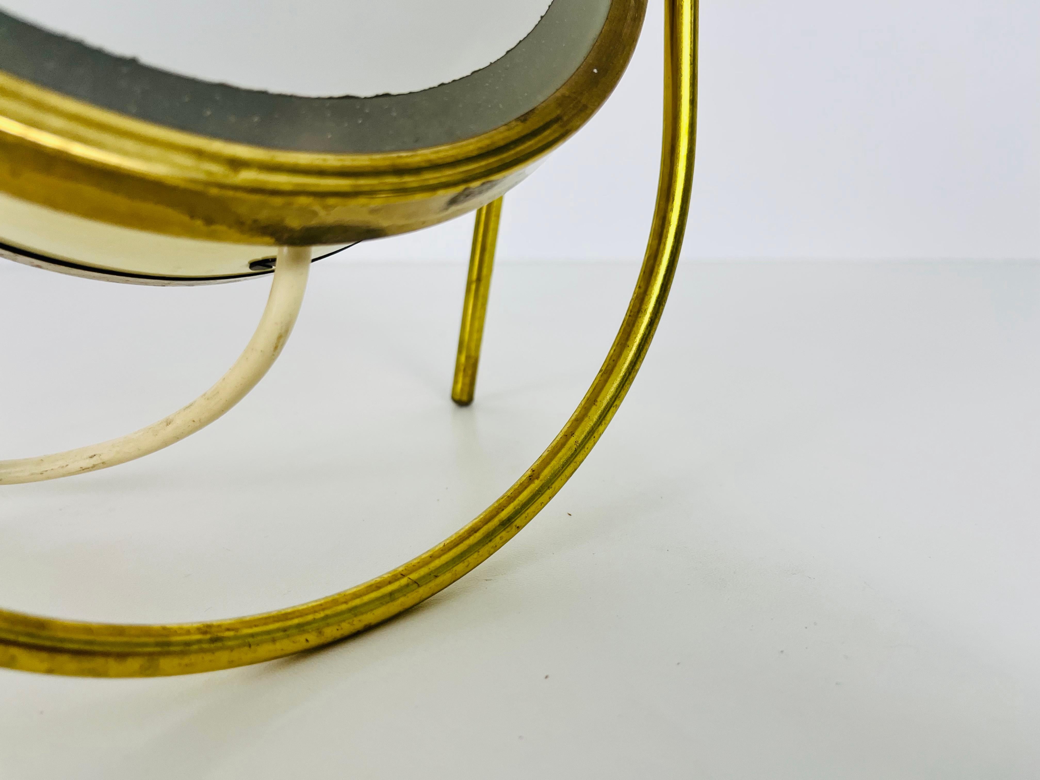 Italian Brass and Metal Table Mirror, 1960s, Italy For Sale 2