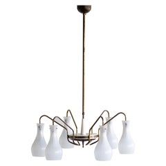 Italian Brass and Murano Glass Chandelier