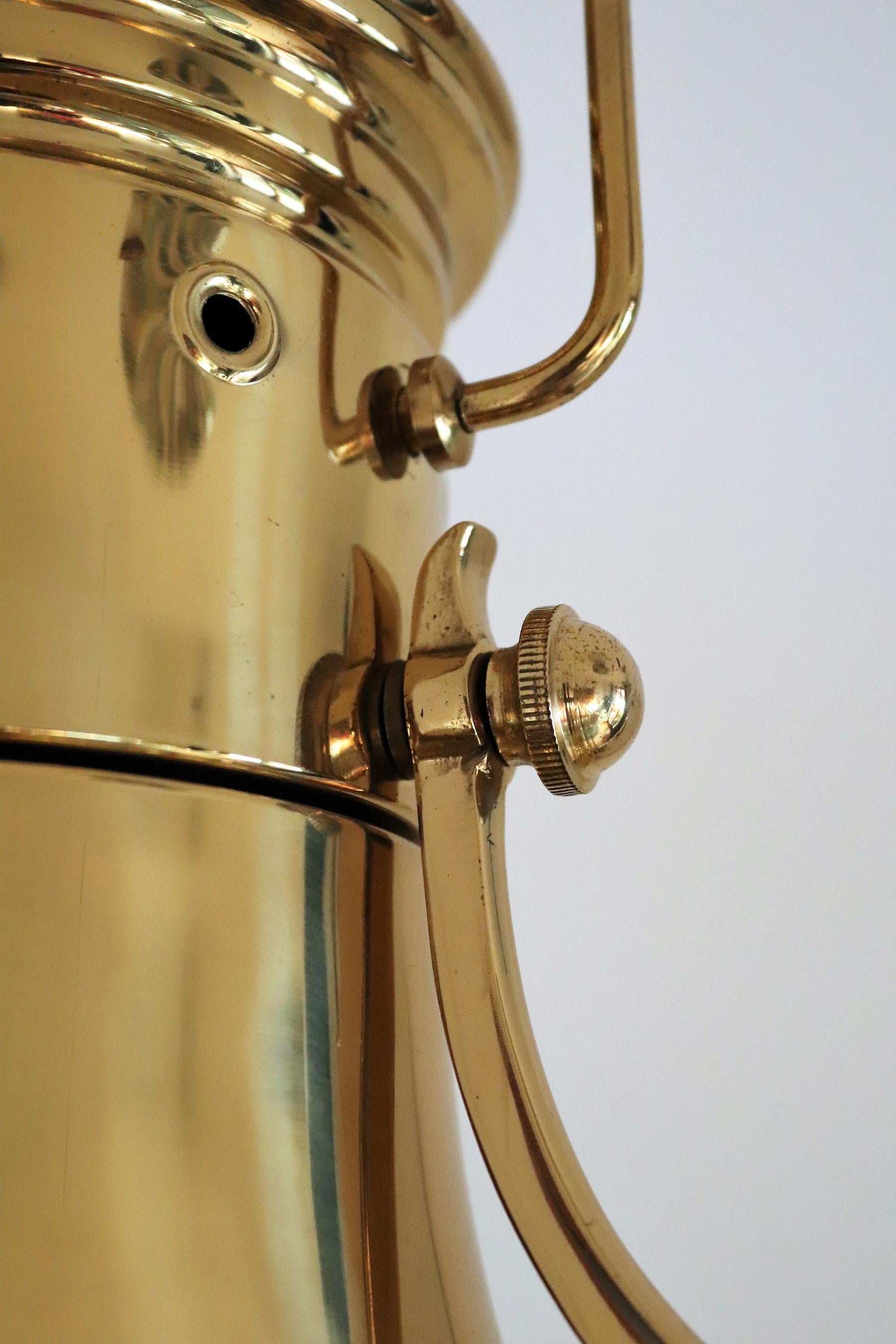 Italian Brass and Murano Glass Pendant Lamp or Lantern in Nautical Style, 1970s 8