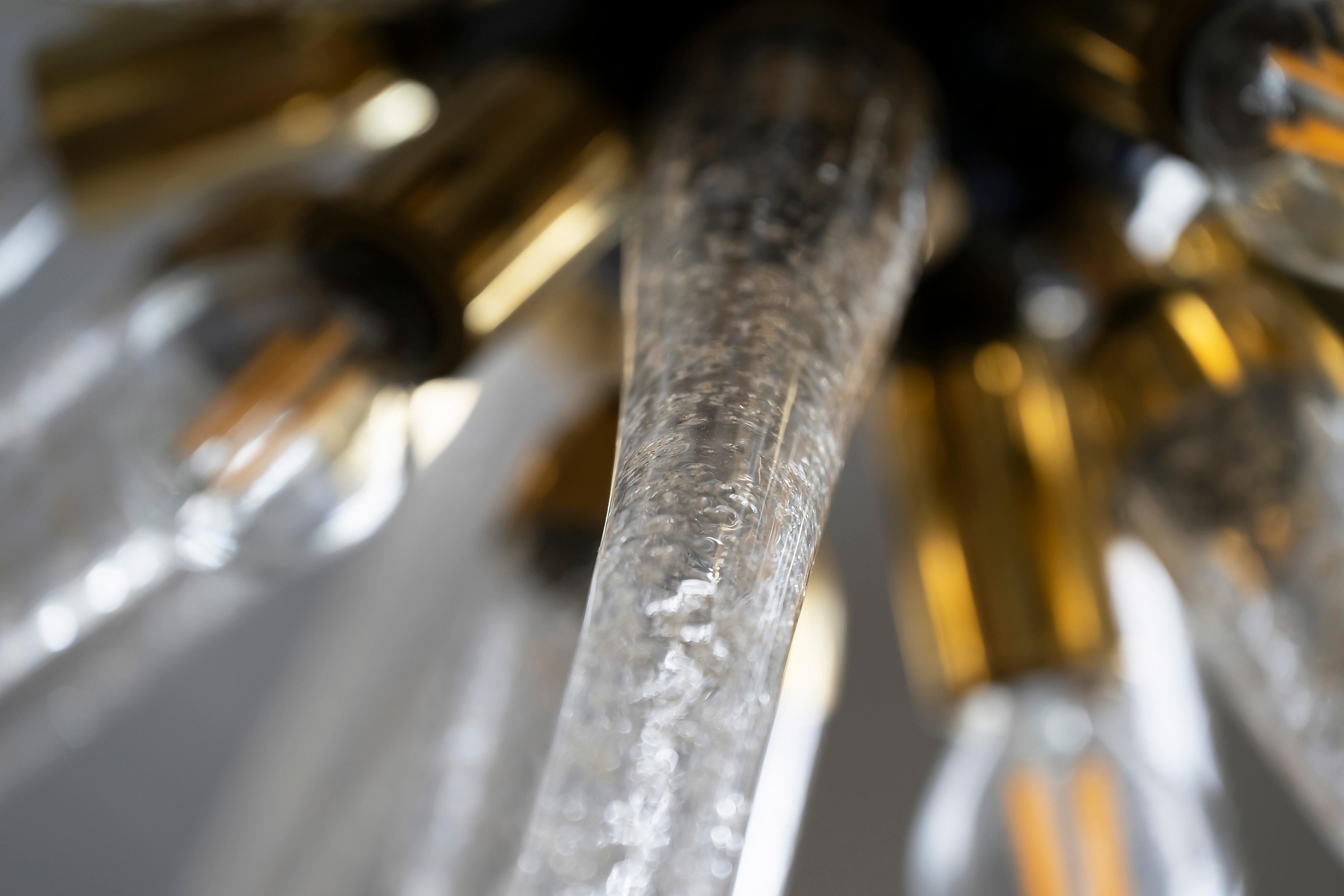 Italian Brass And Murano Glass Sputnik Chandelier 1