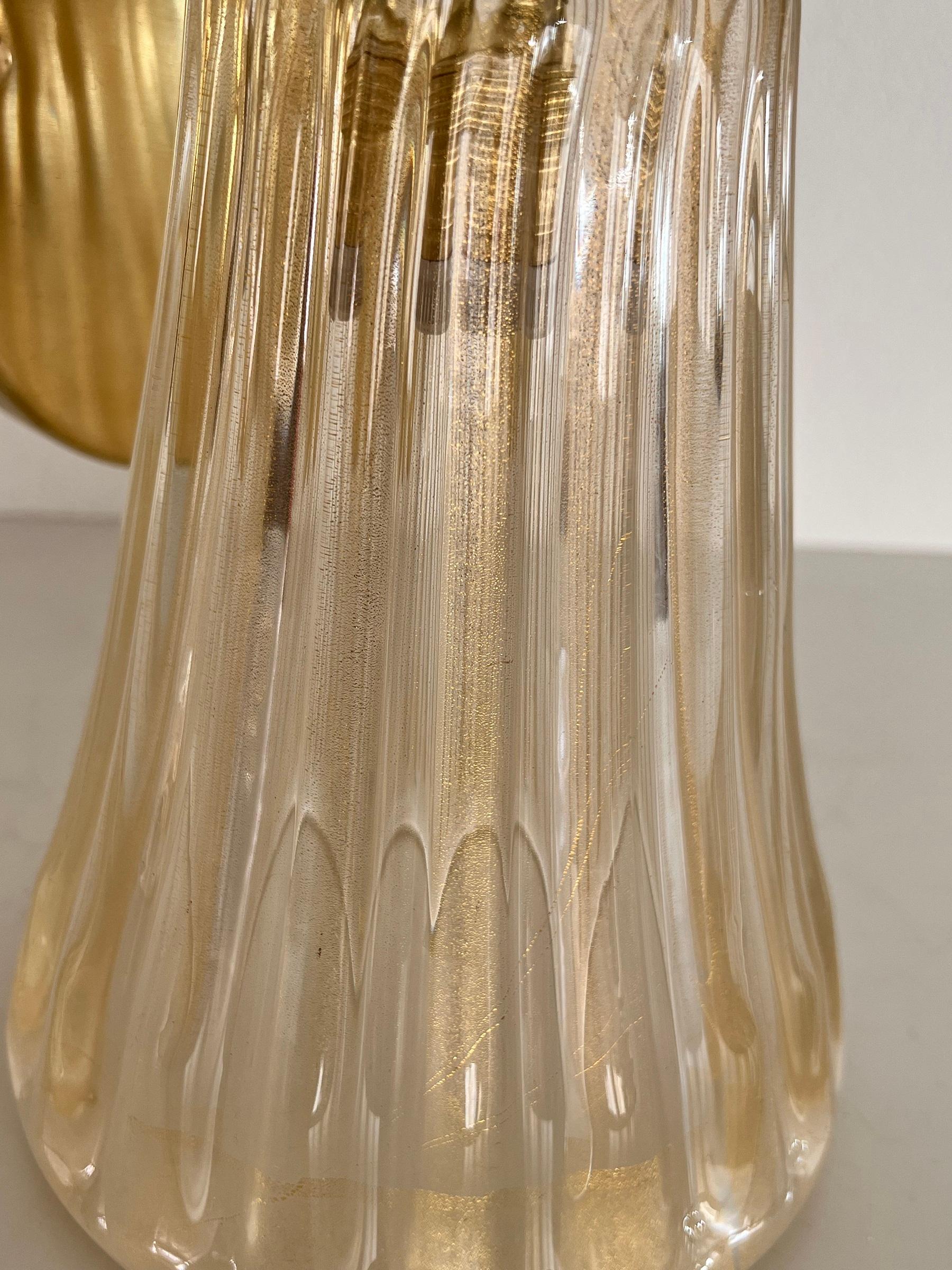 Appliques ou éclairages muraux italiens en laiton et verre de Murano de style Art déco, années 1990 en vente 5