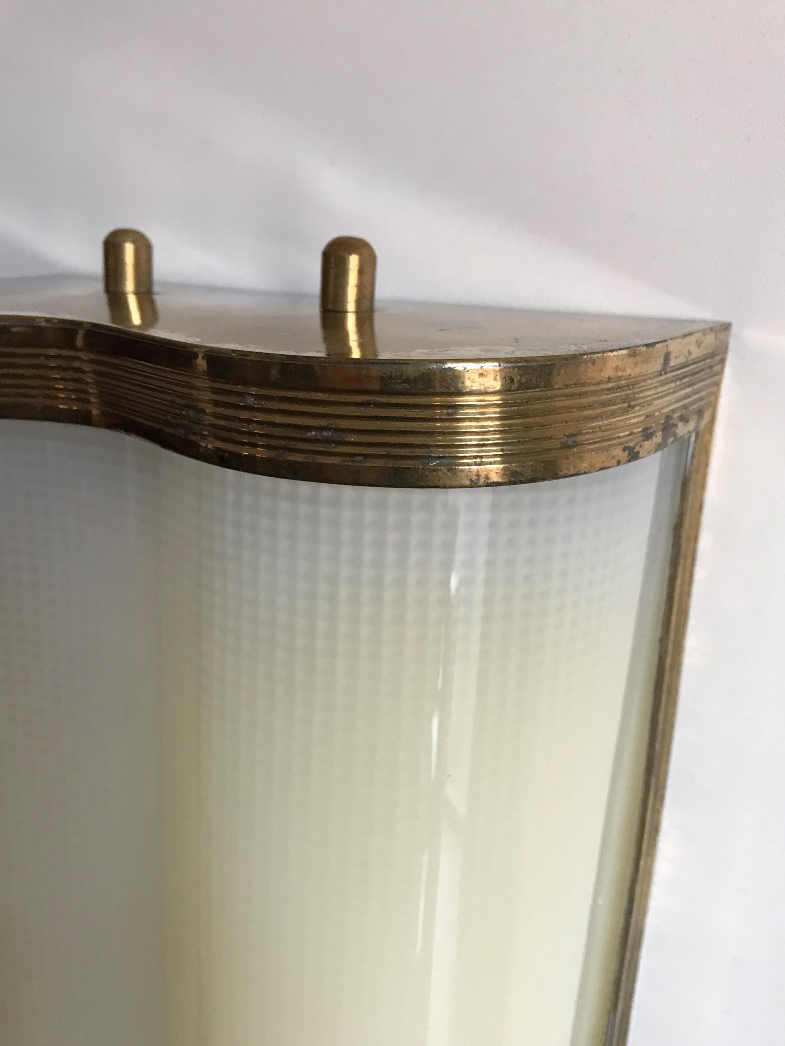 Italian Brass and Plexiglass Wall Lamps Sconces Midcentury 1950s 7
