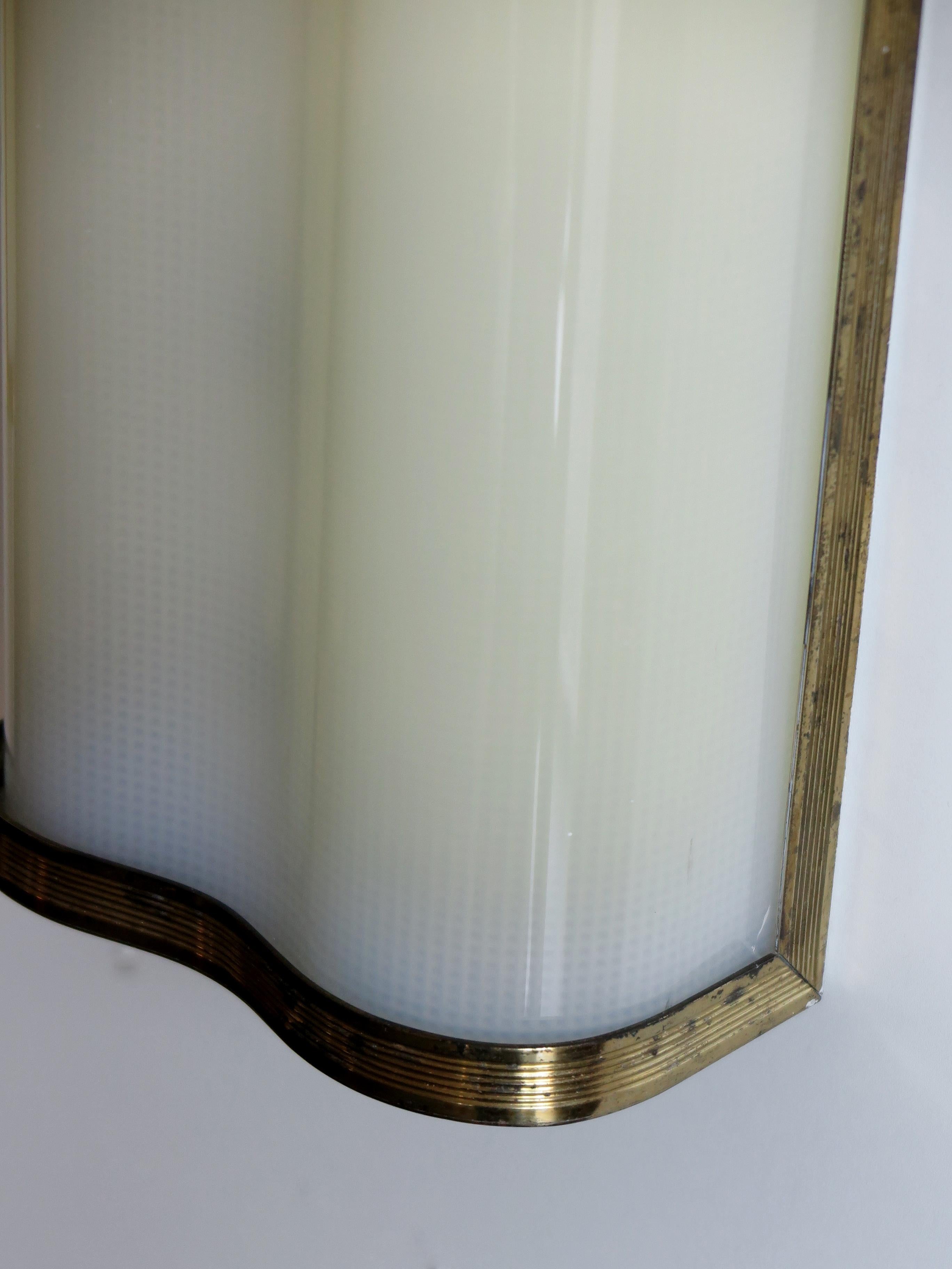 Italian Brass and Plexiglass Wall Lamps Sconces Midcentury 1950s 8