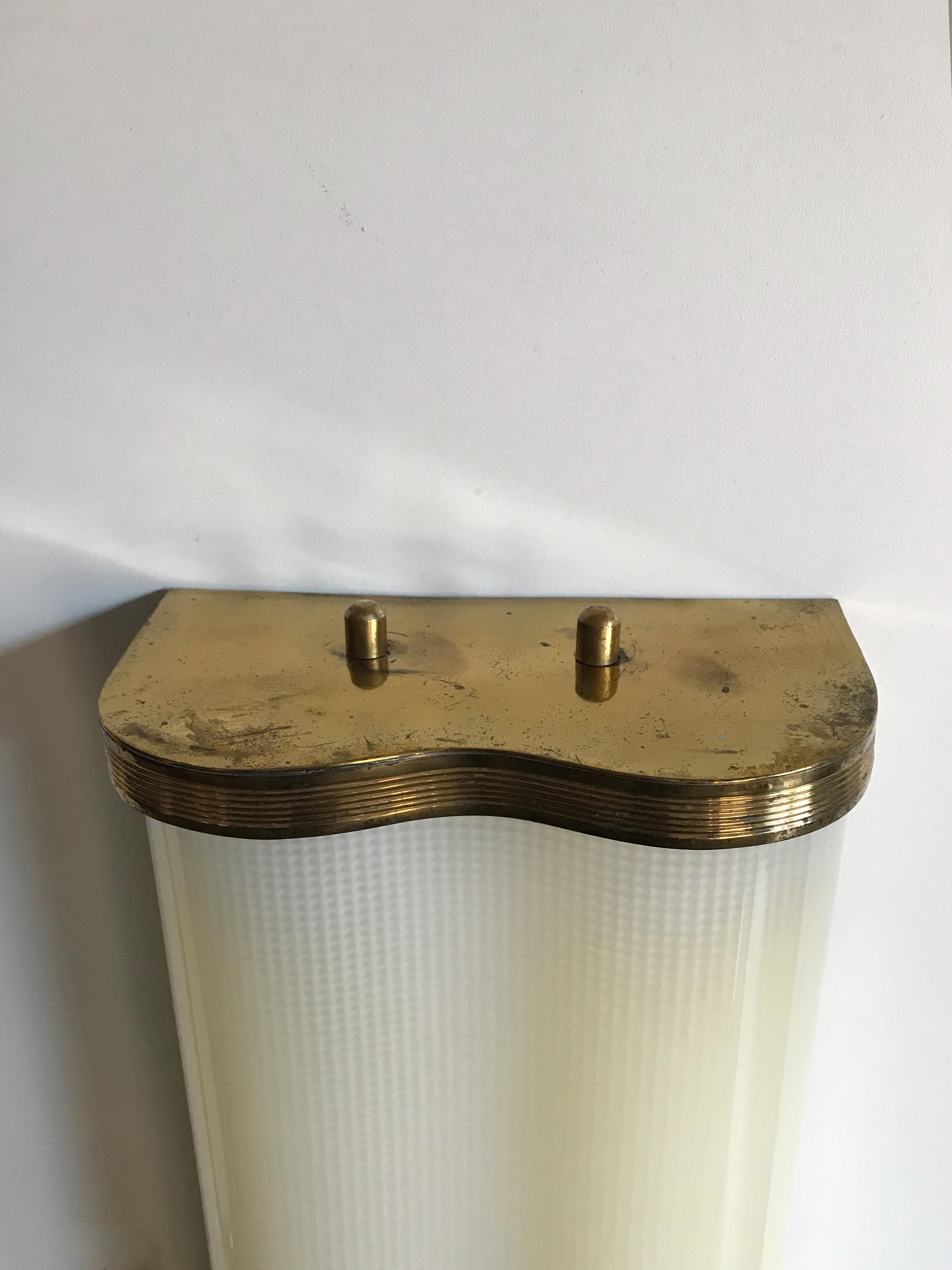Italian Brass and Plexiglass Wall Lamps Sconces Midcentury 1950s 3