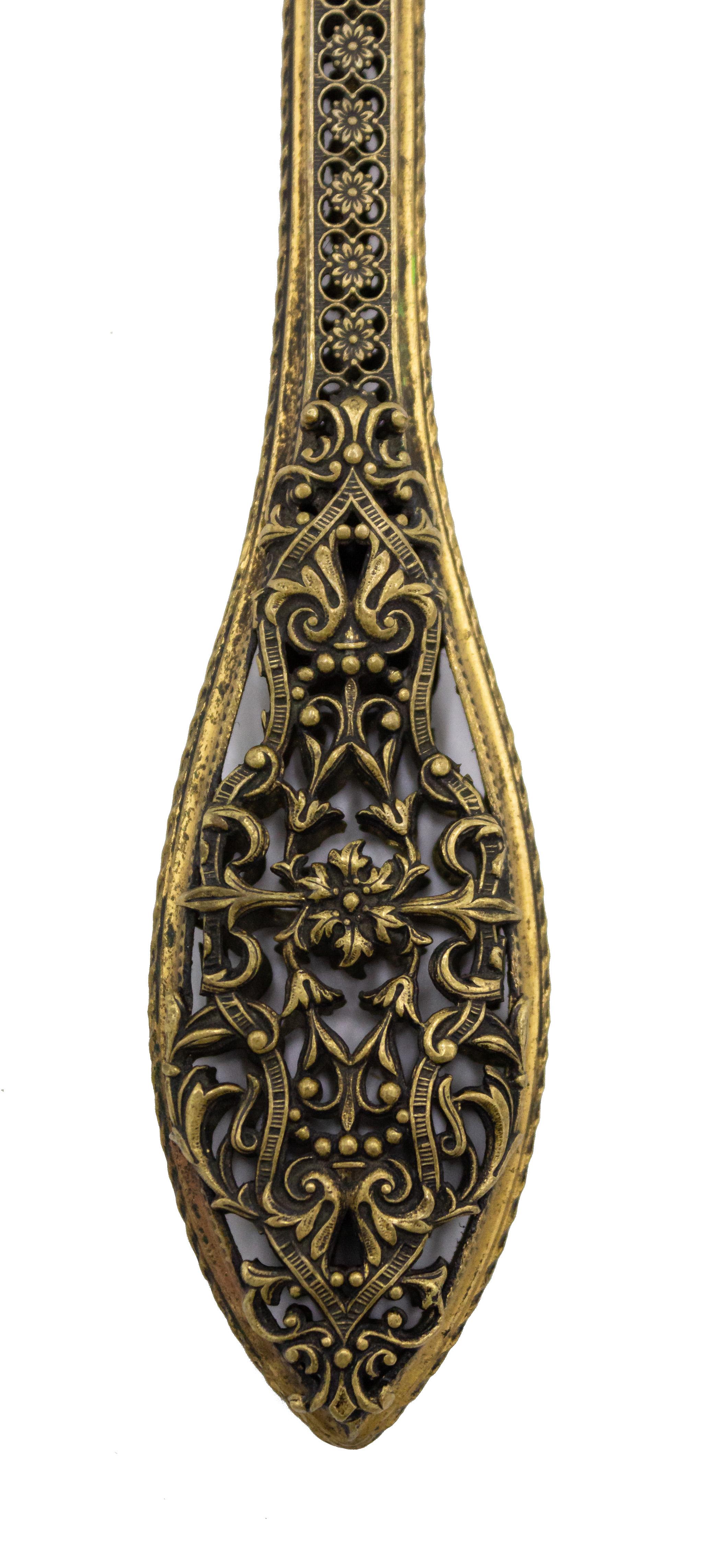 Rococo Italian Brass and Porcelain Hand Mirror of a Bacchanalia Scene by Capodimonte For Sale