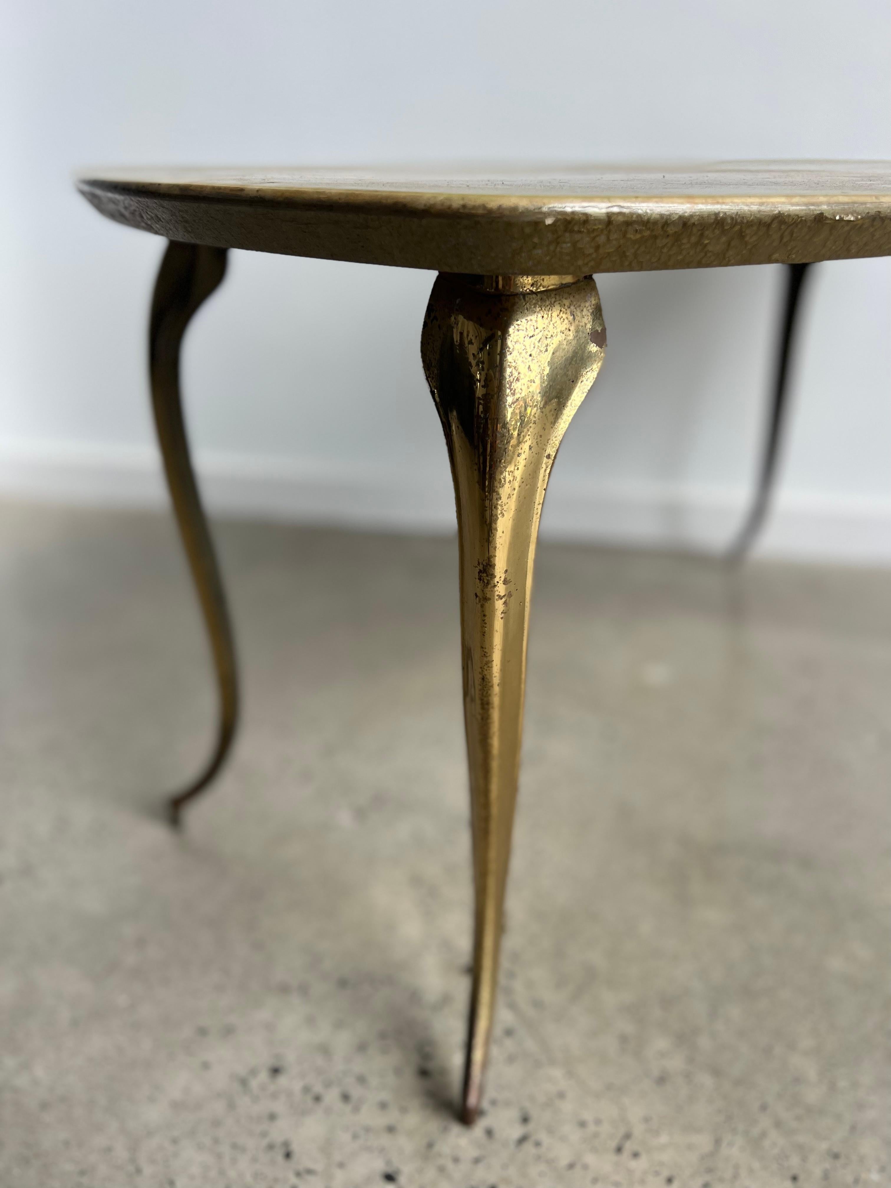 Italian Brass and Resin Side Table 1